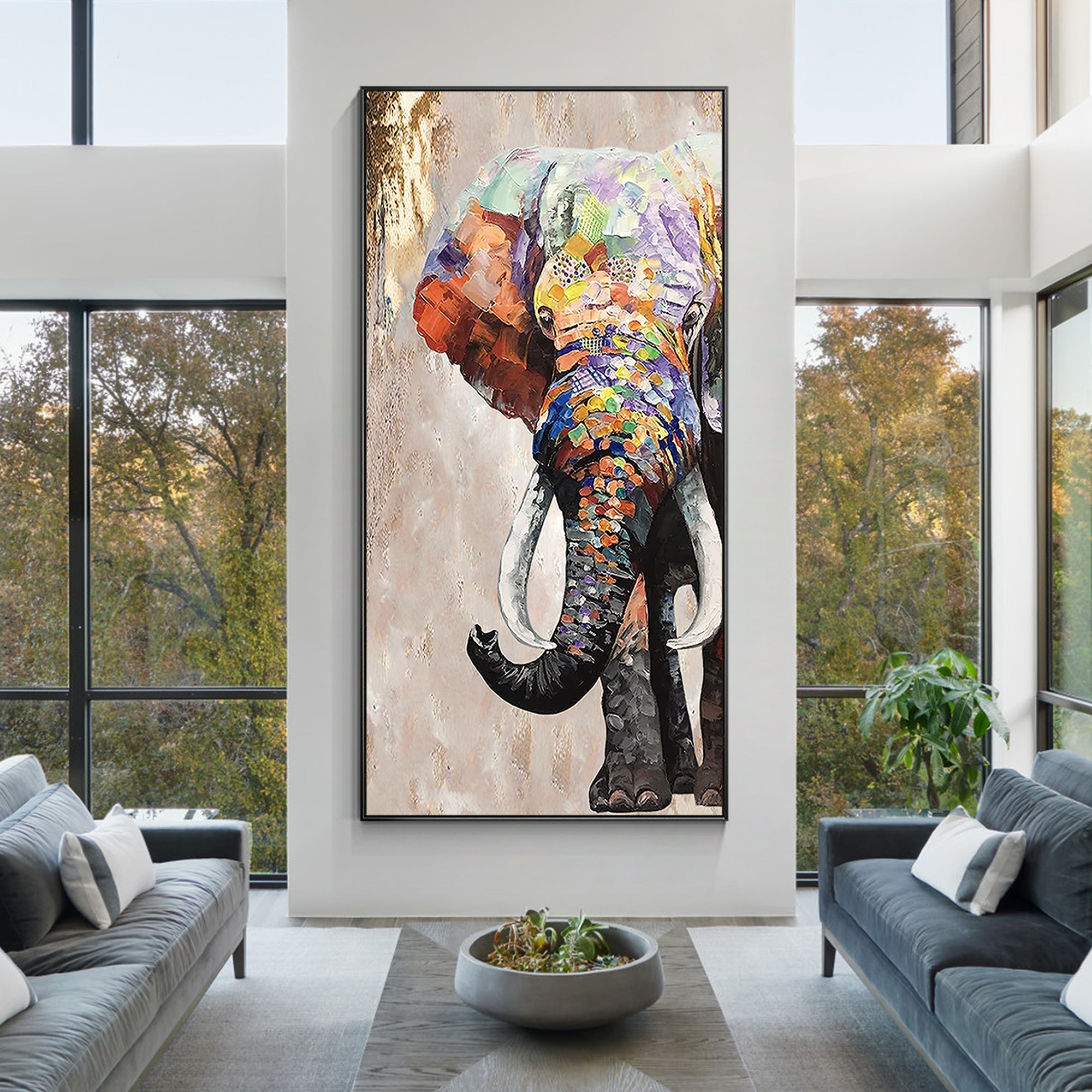 Elephant Painting Boho Art