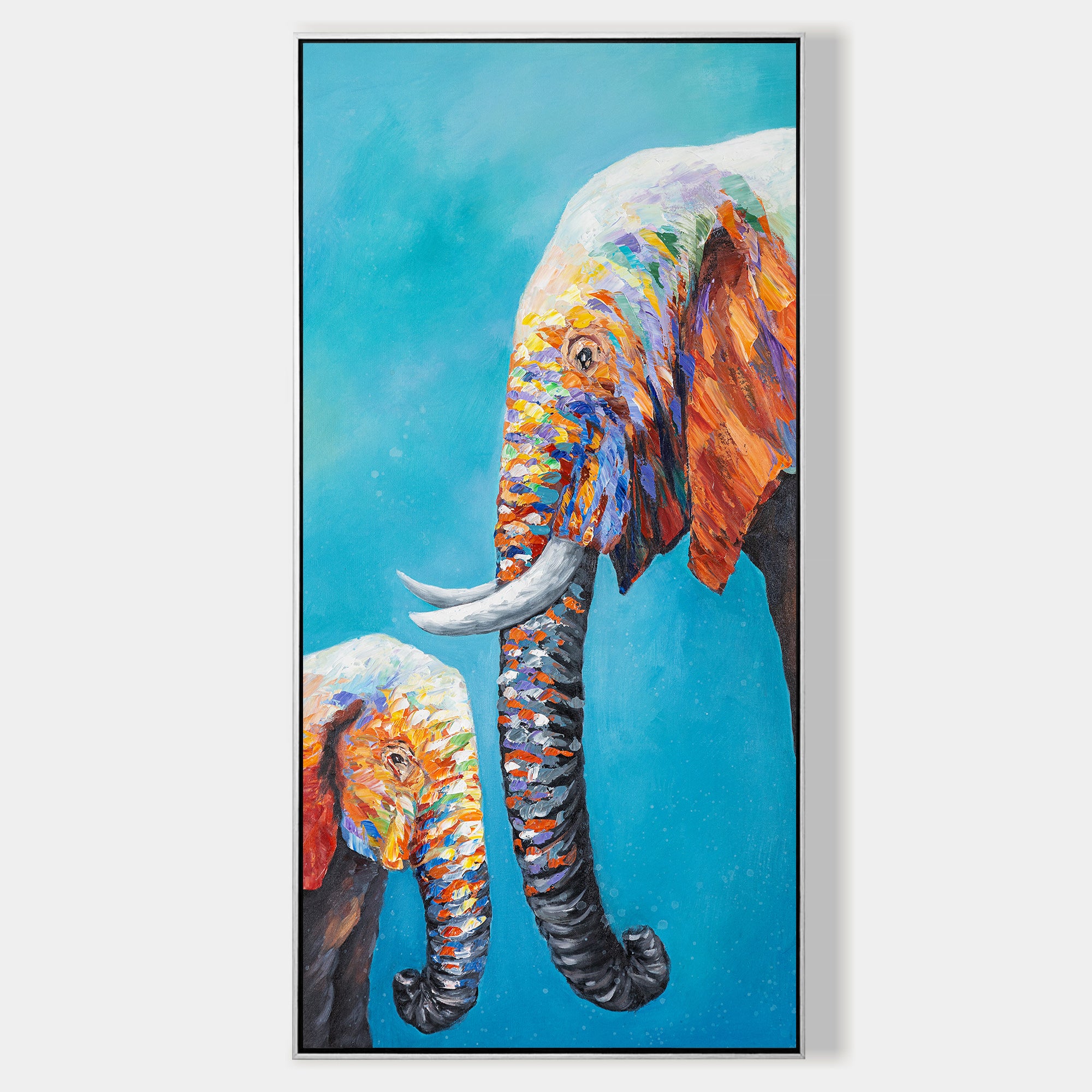 Elephant Painting Mother and child love Painting