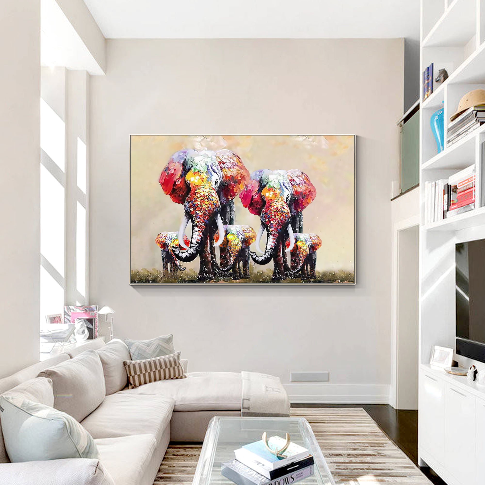 Elephant Animal  Family Painting