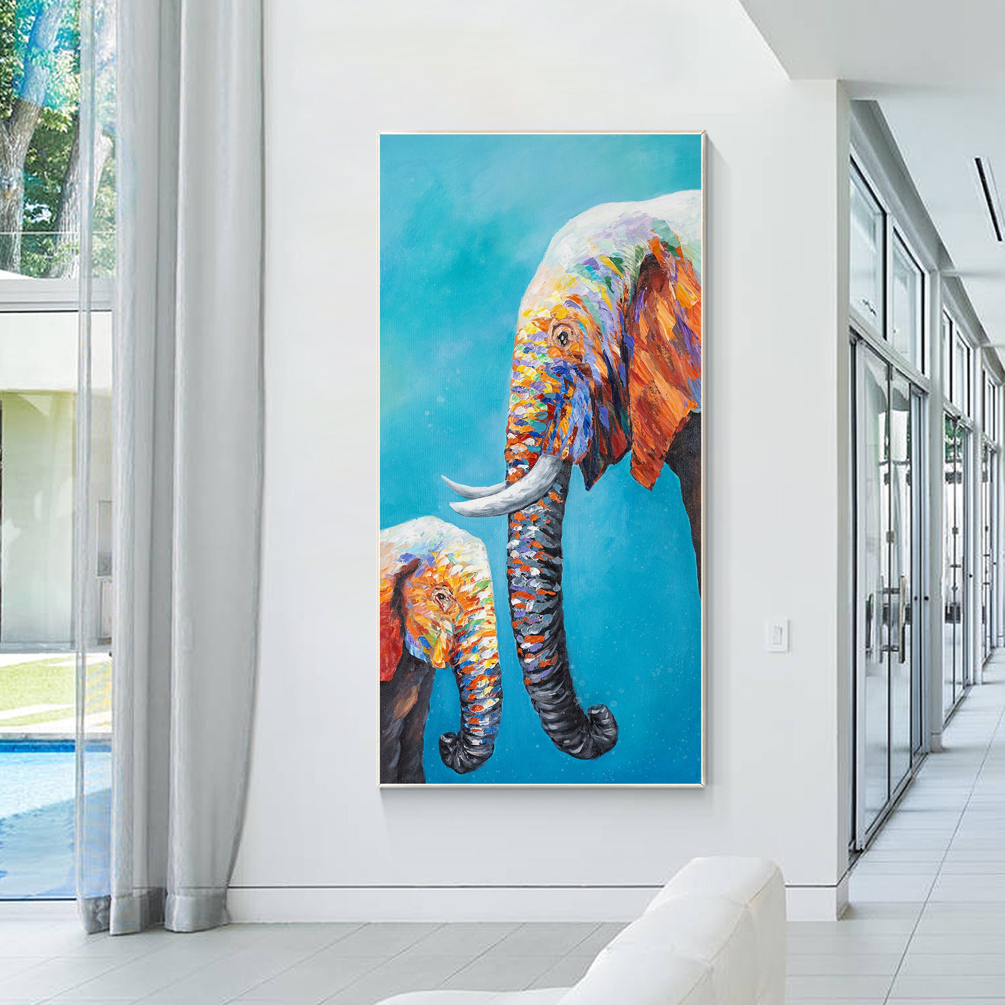 Elephant Painting Mother and child love Painting