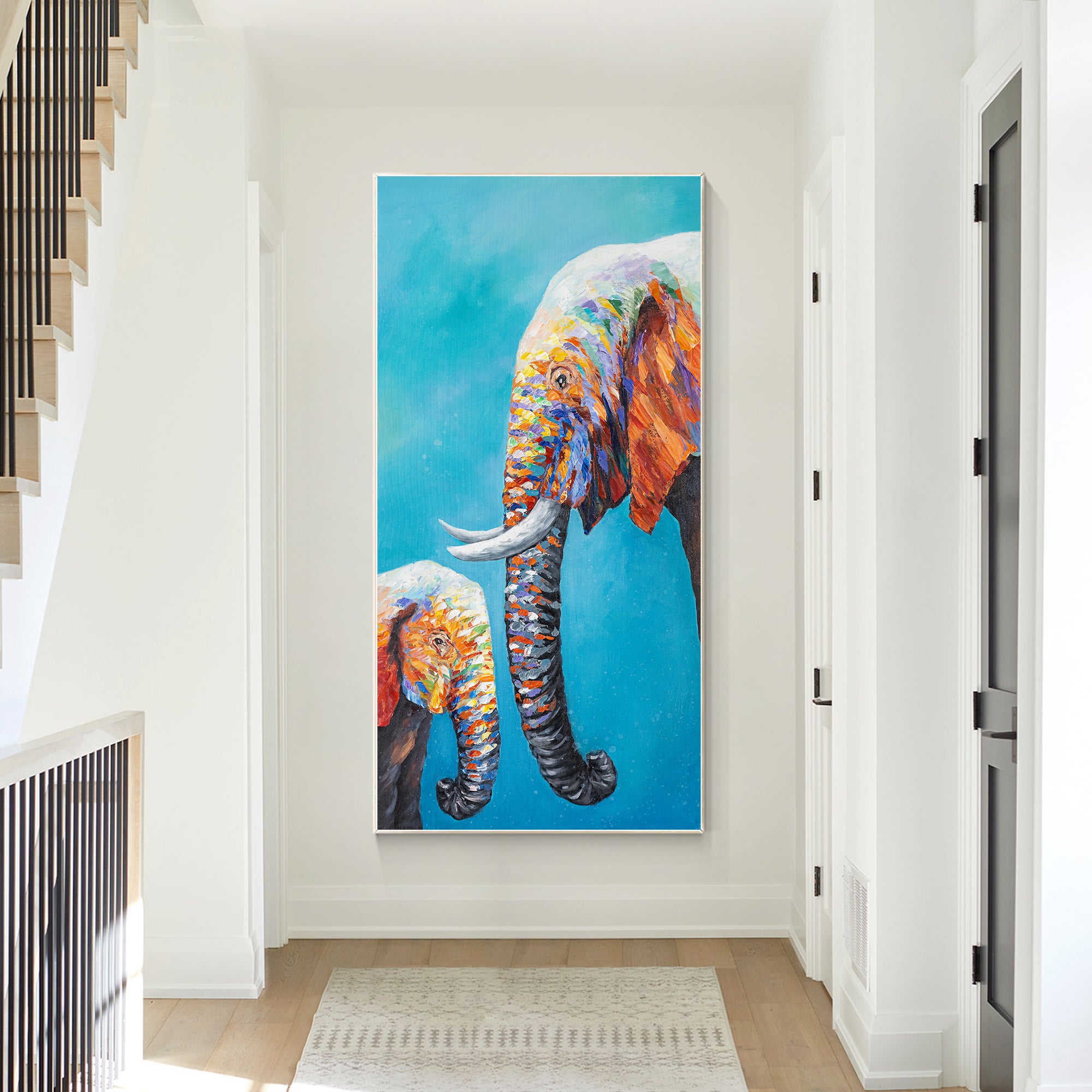 Elephant Painting Mother and child love Painting