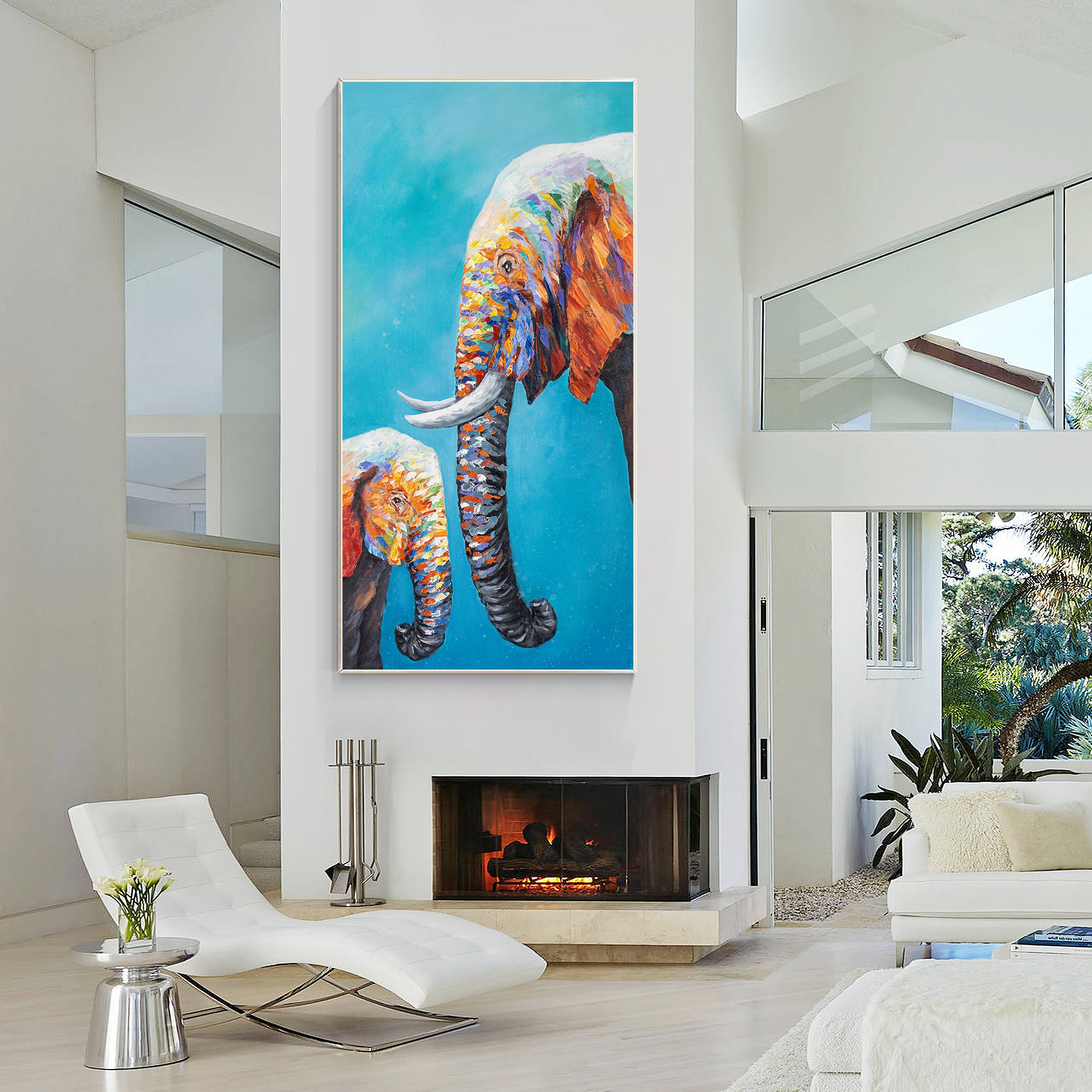 Elephant Painting Mother and child love Painting