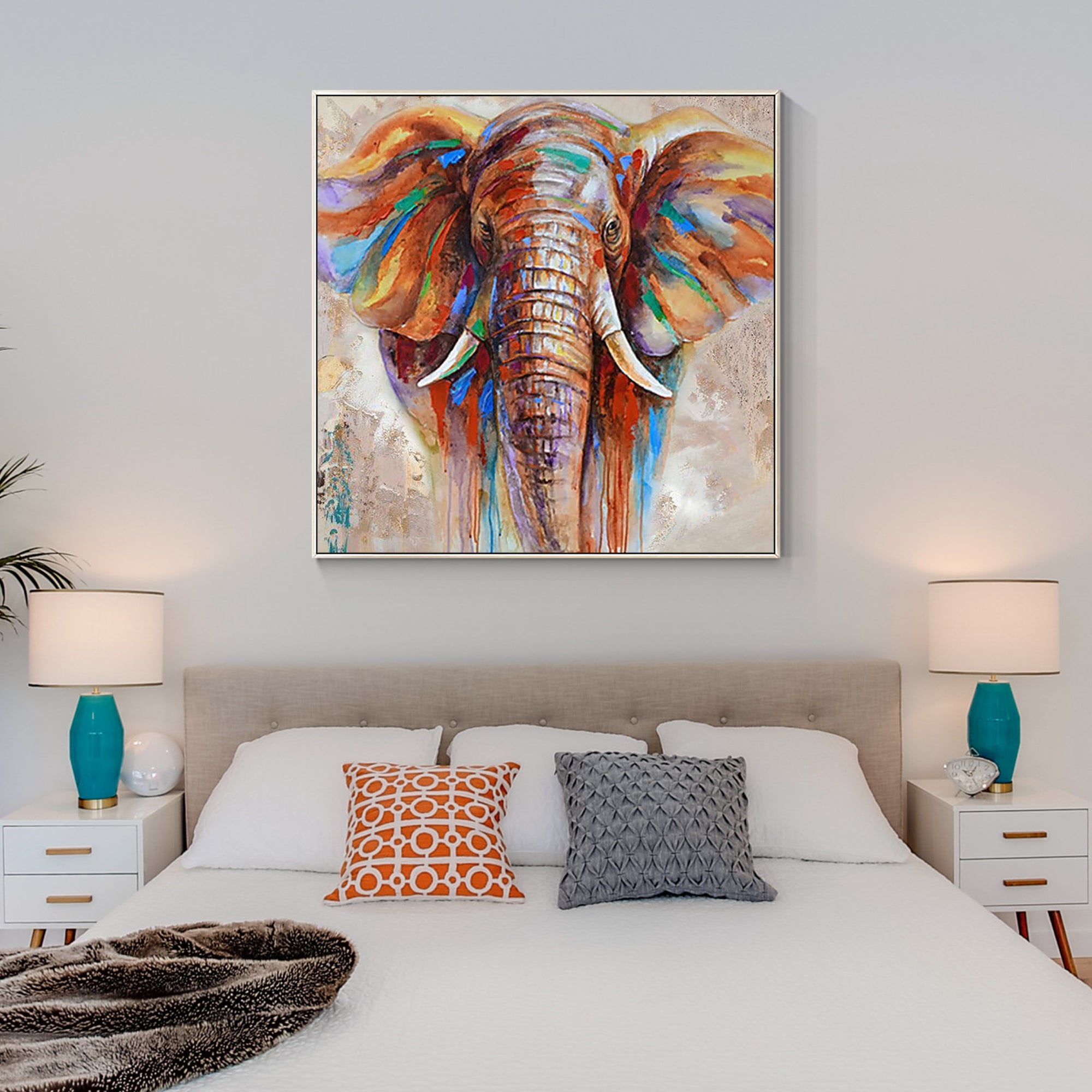 Luxury Lucky Elephant Oil Painting