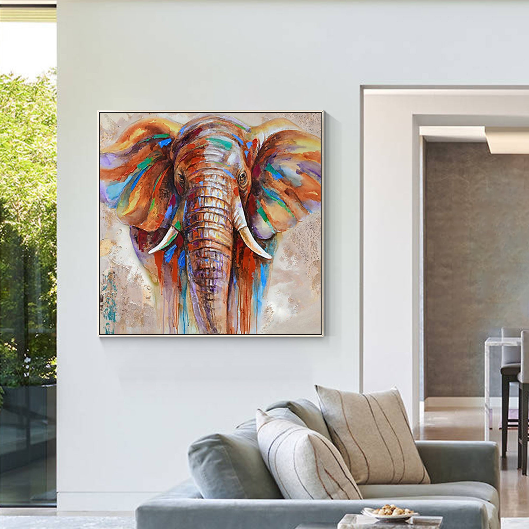 Luxury Lucky Elephant Oil Painting