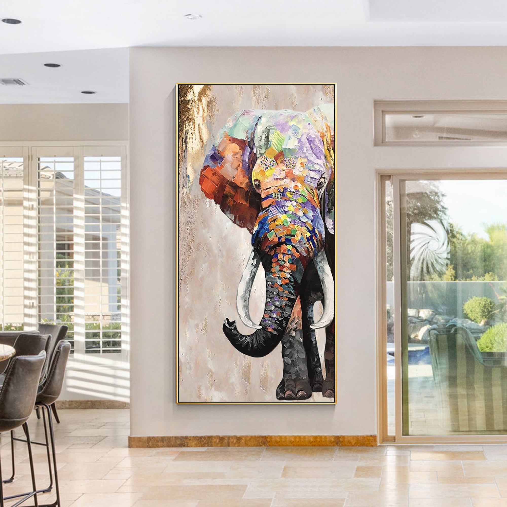 Elephant Painting Boho Art