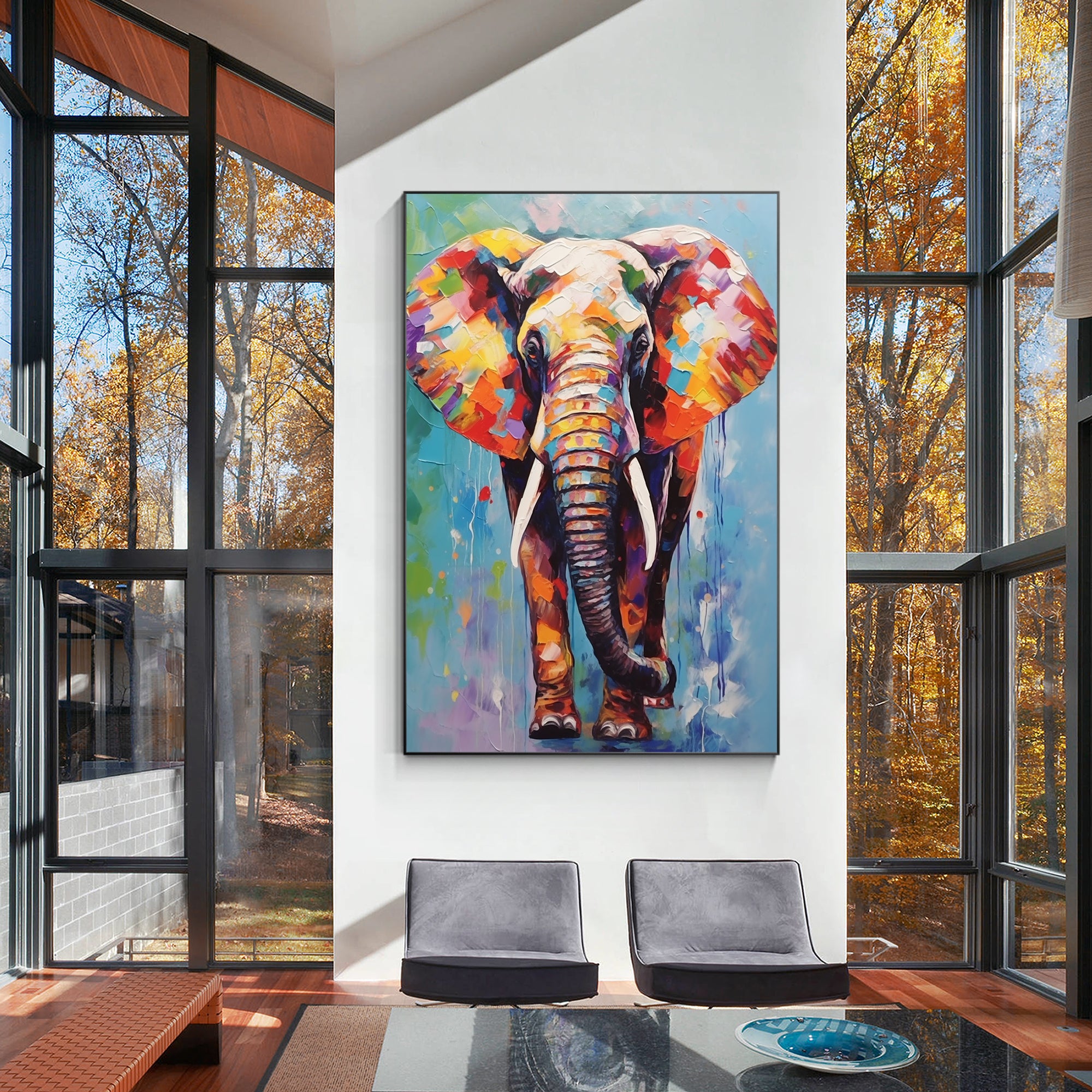 Luxury elephant Painting African Animal Art