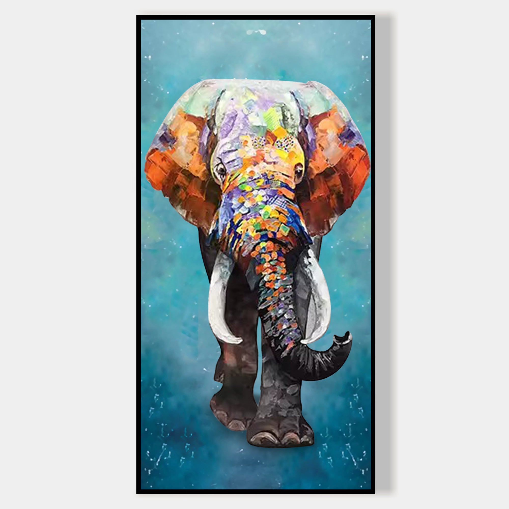 Luxury Glamourous Wildlife Lucky Elephant Oil Painting