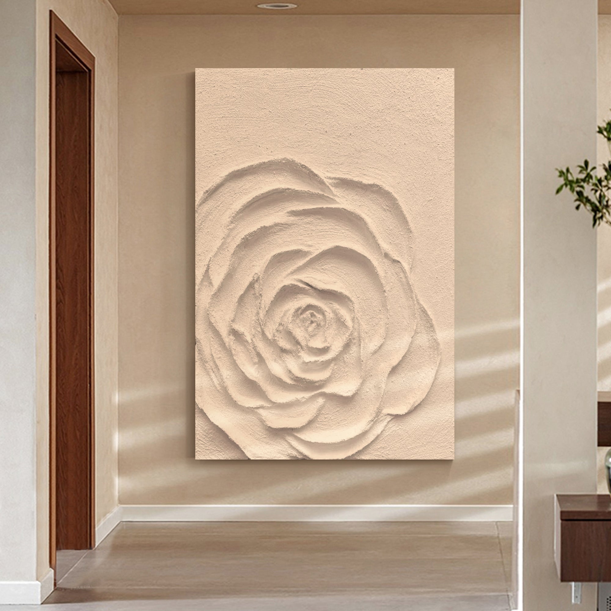 Minimalist Floral Oil Painting Creamy Texture Painting