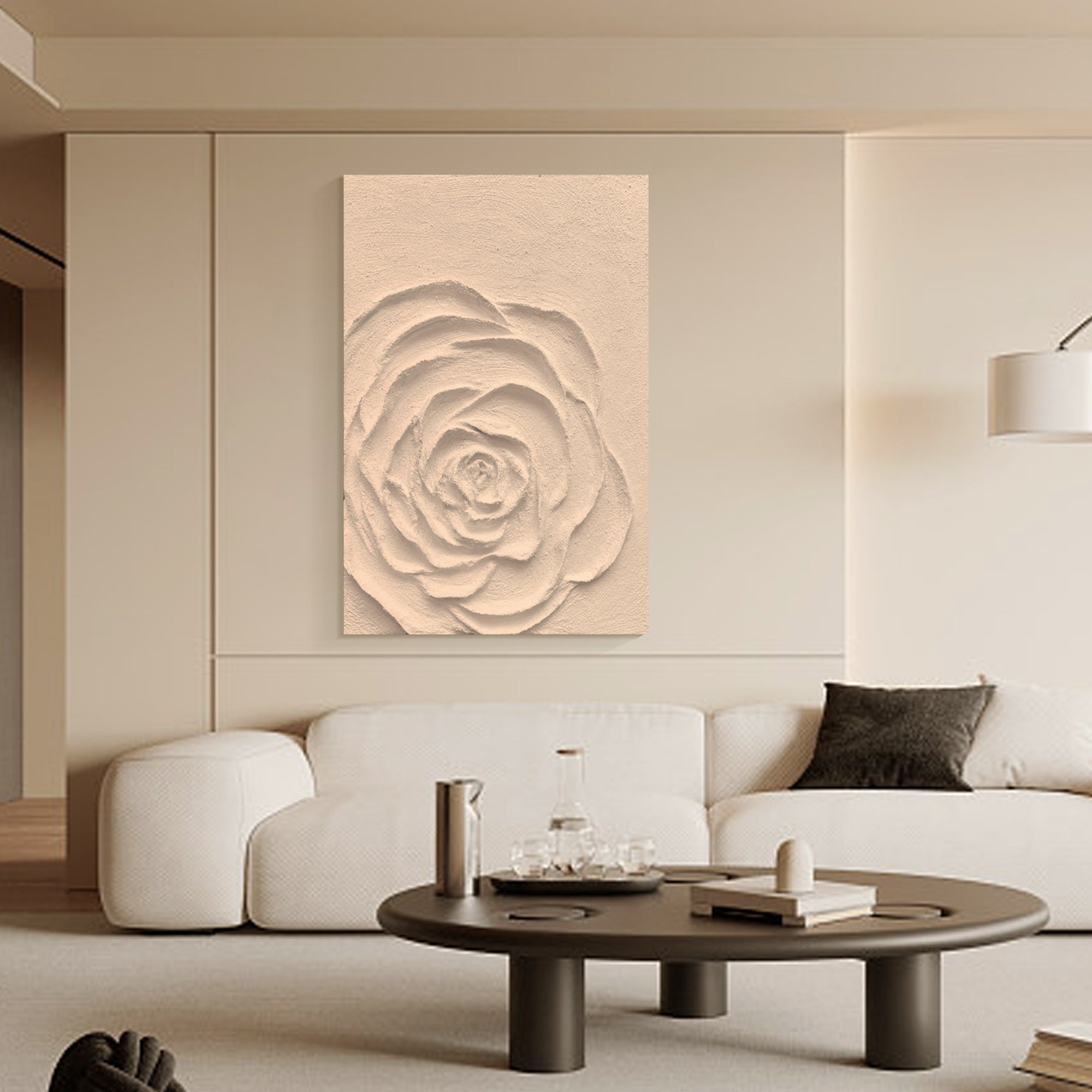 Minimalist Floral Oil Painting Creamy Texture Painting