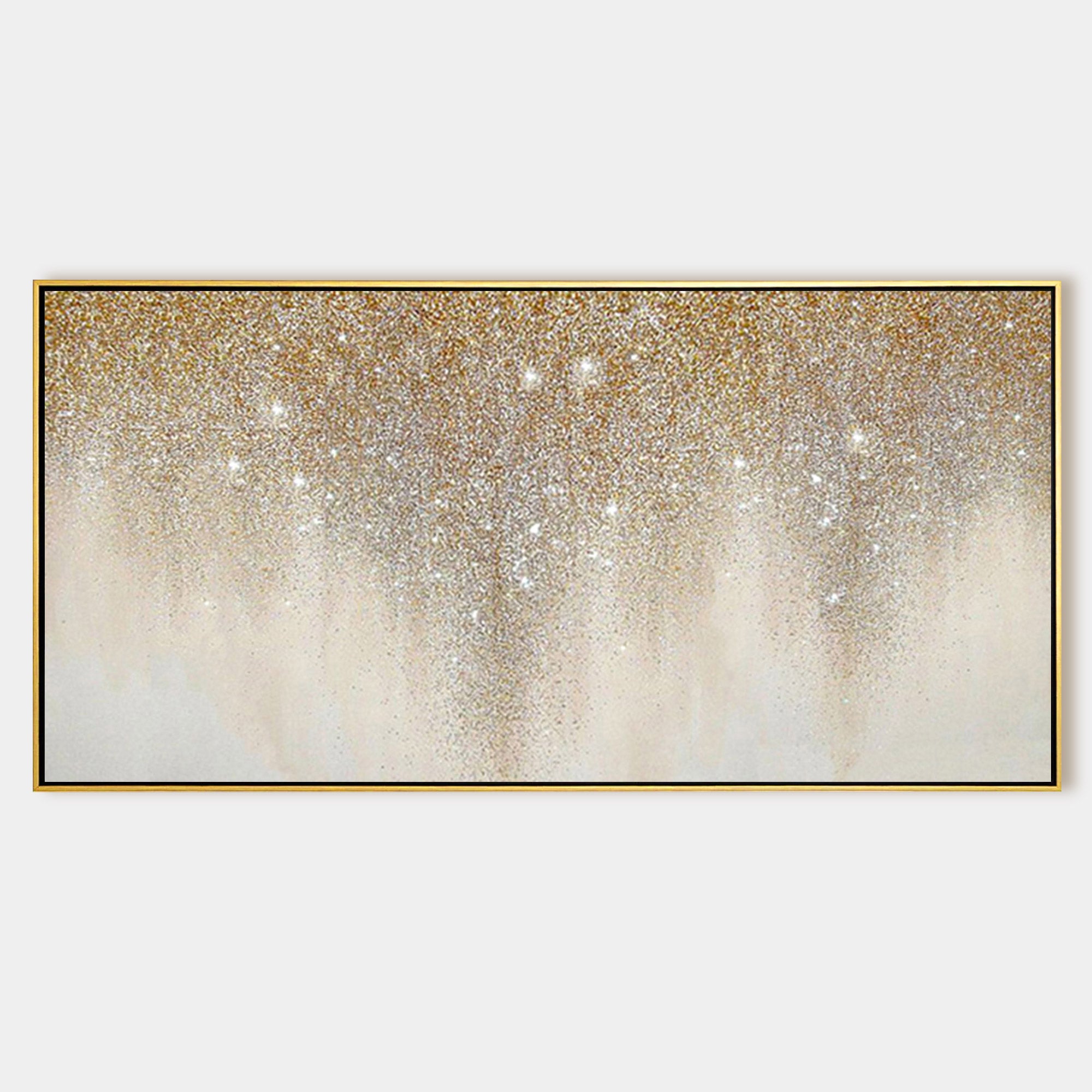 Abstract Oil Painting Gold Gliiters Art