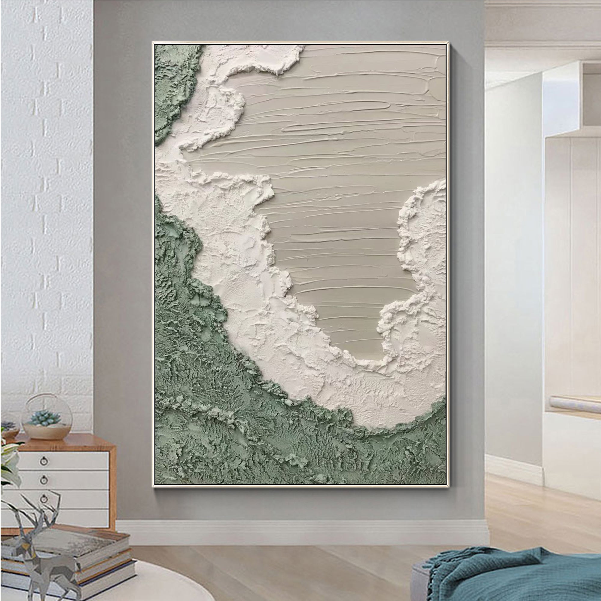 Ocean Waves Textured Abstract Painting