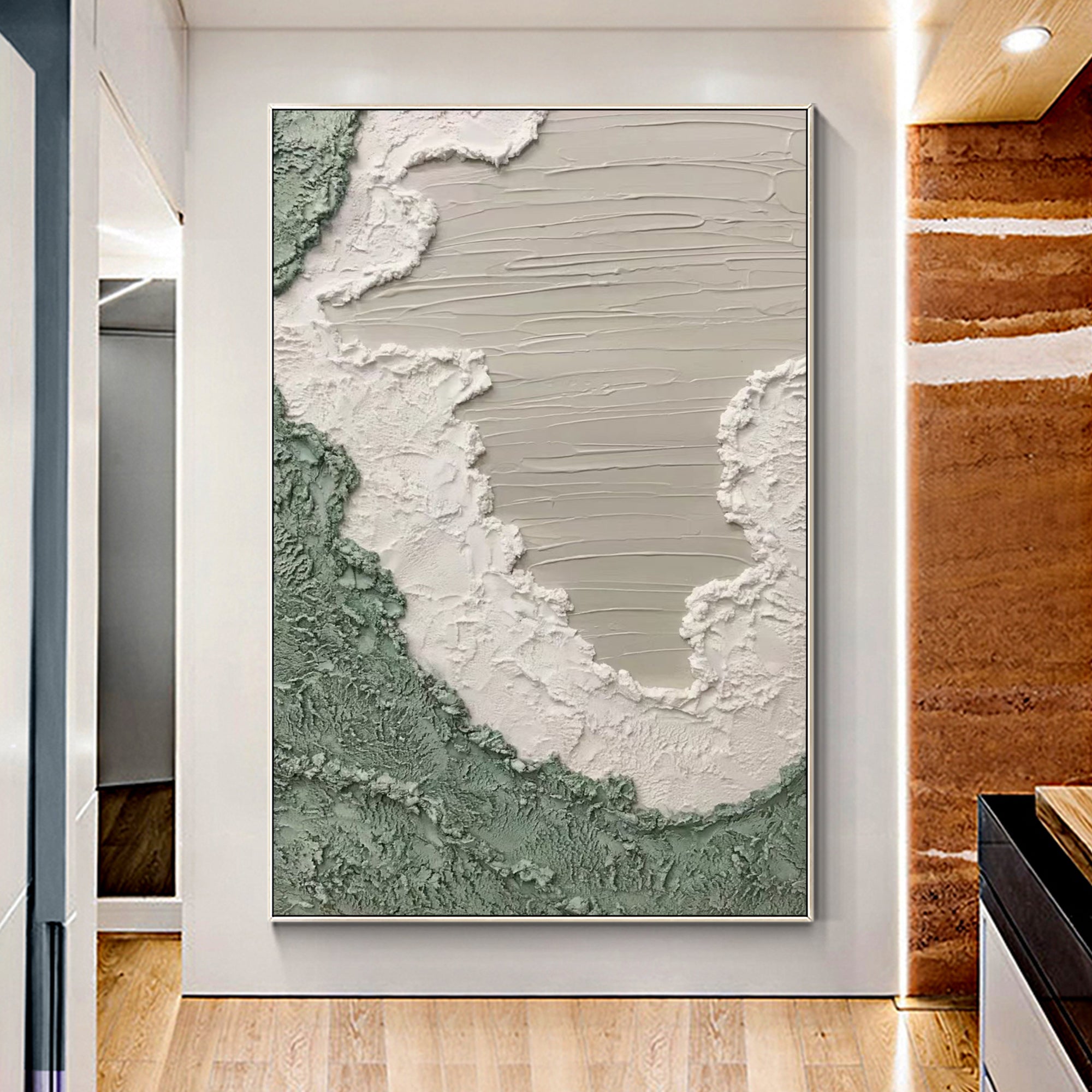 Ocean Waves Textured Abstract Painting