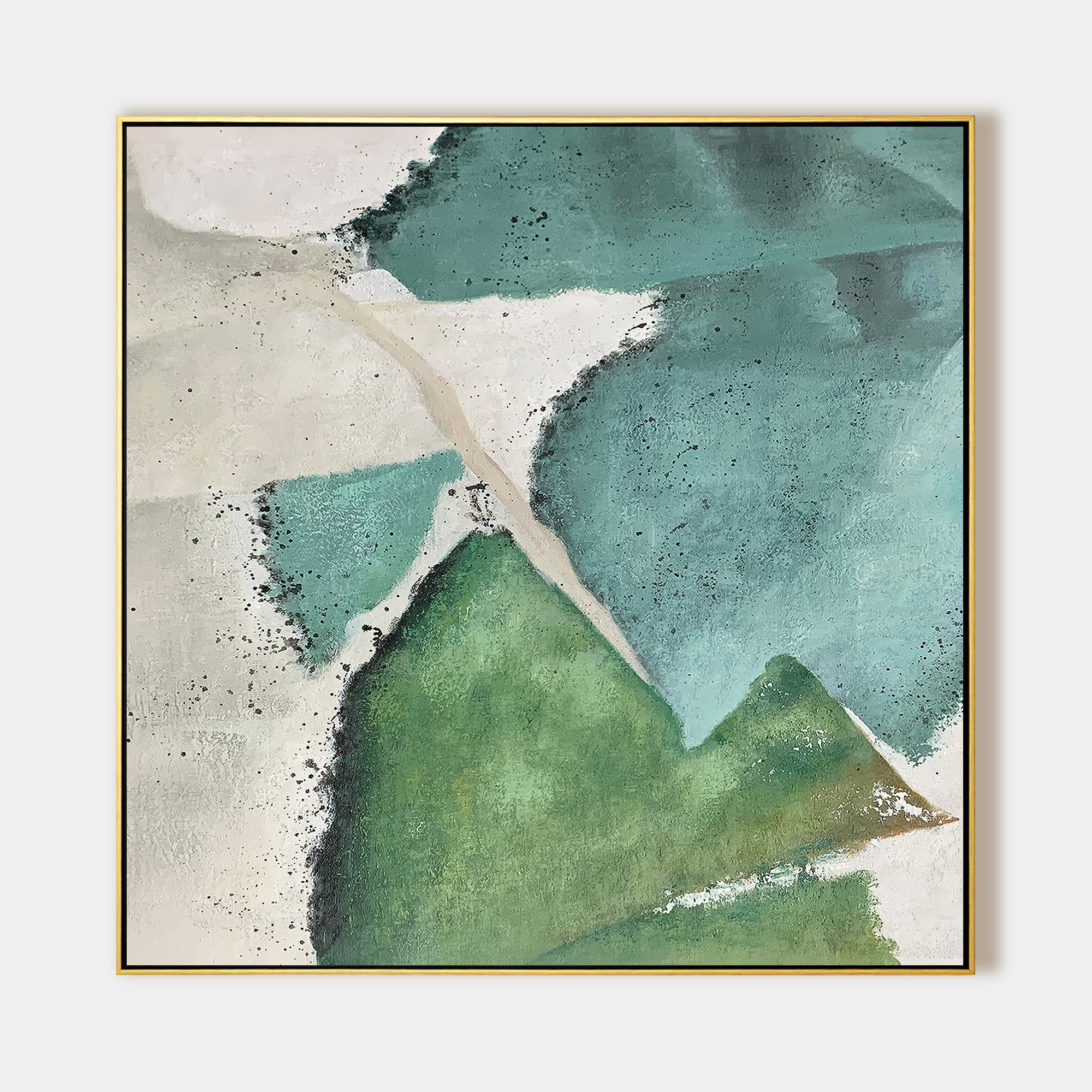 Modern Abstract Sage Green Oil Painting – Contemporary Wall Art