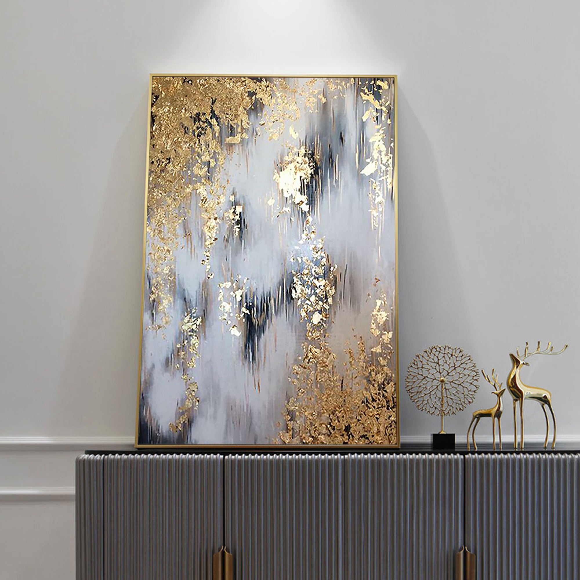 Large Gold leaf Modern Abstract Oil Painting