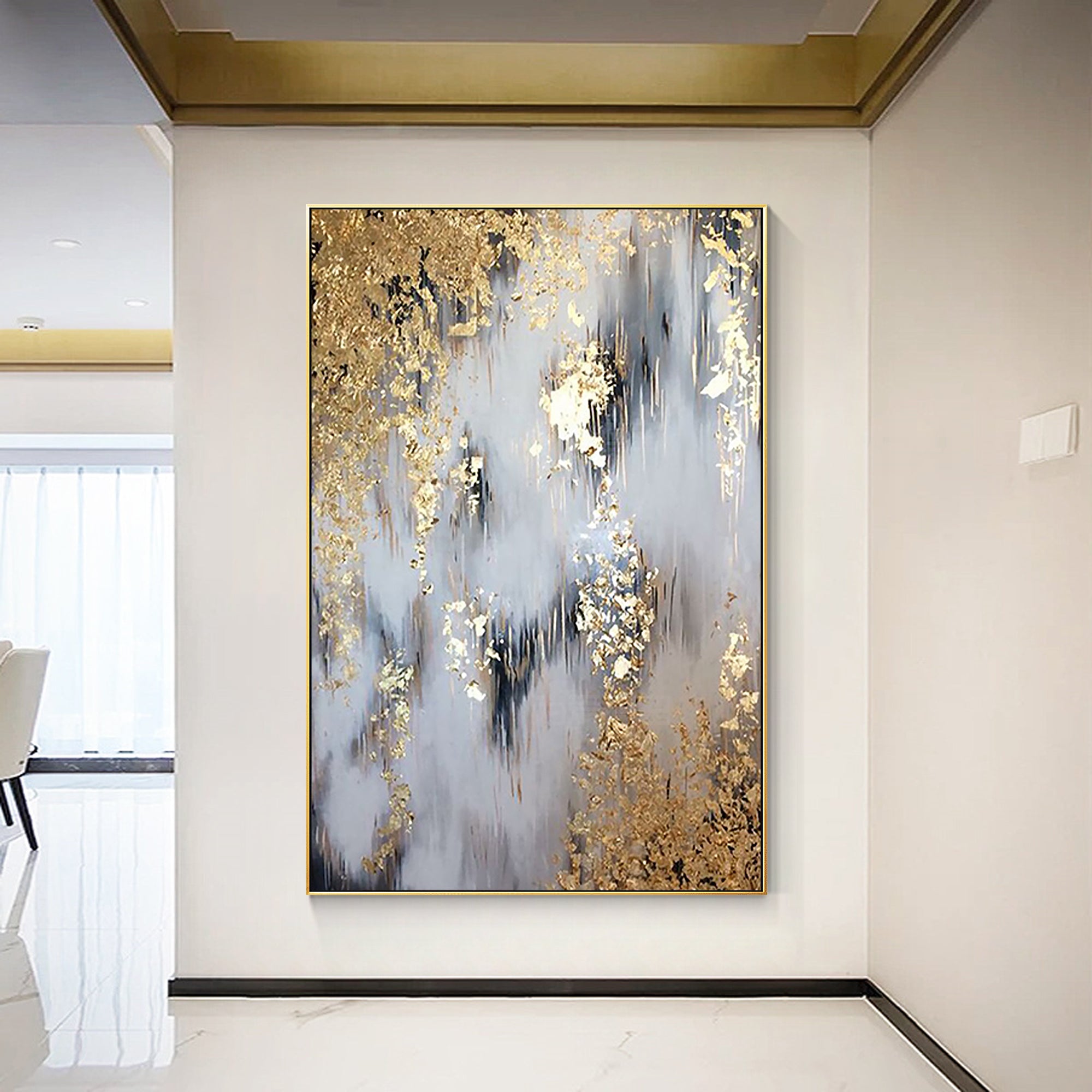 Large Gold leaf Modern Abstract Oil Painting