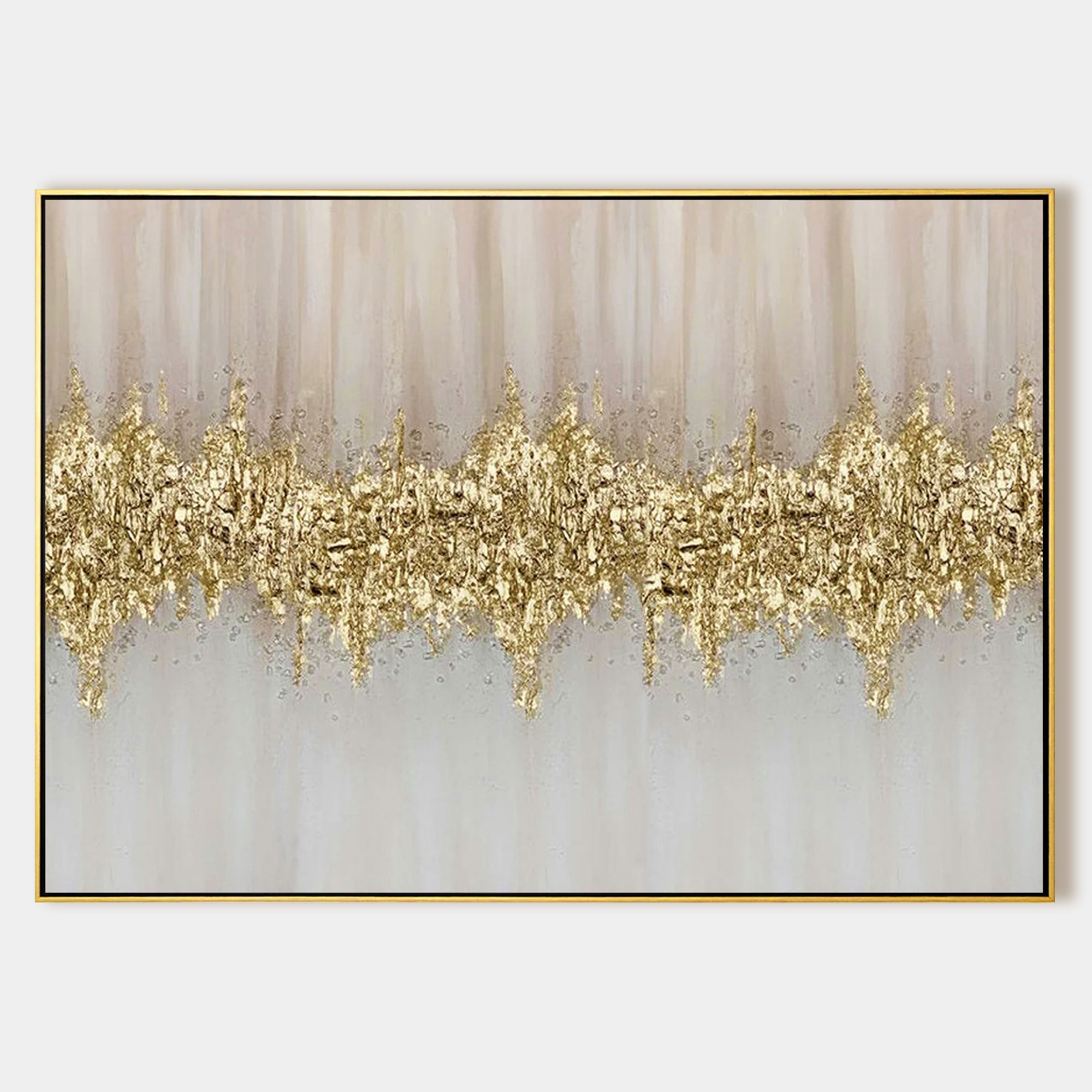 Modern Abstract Gold Pink Canvas Painting