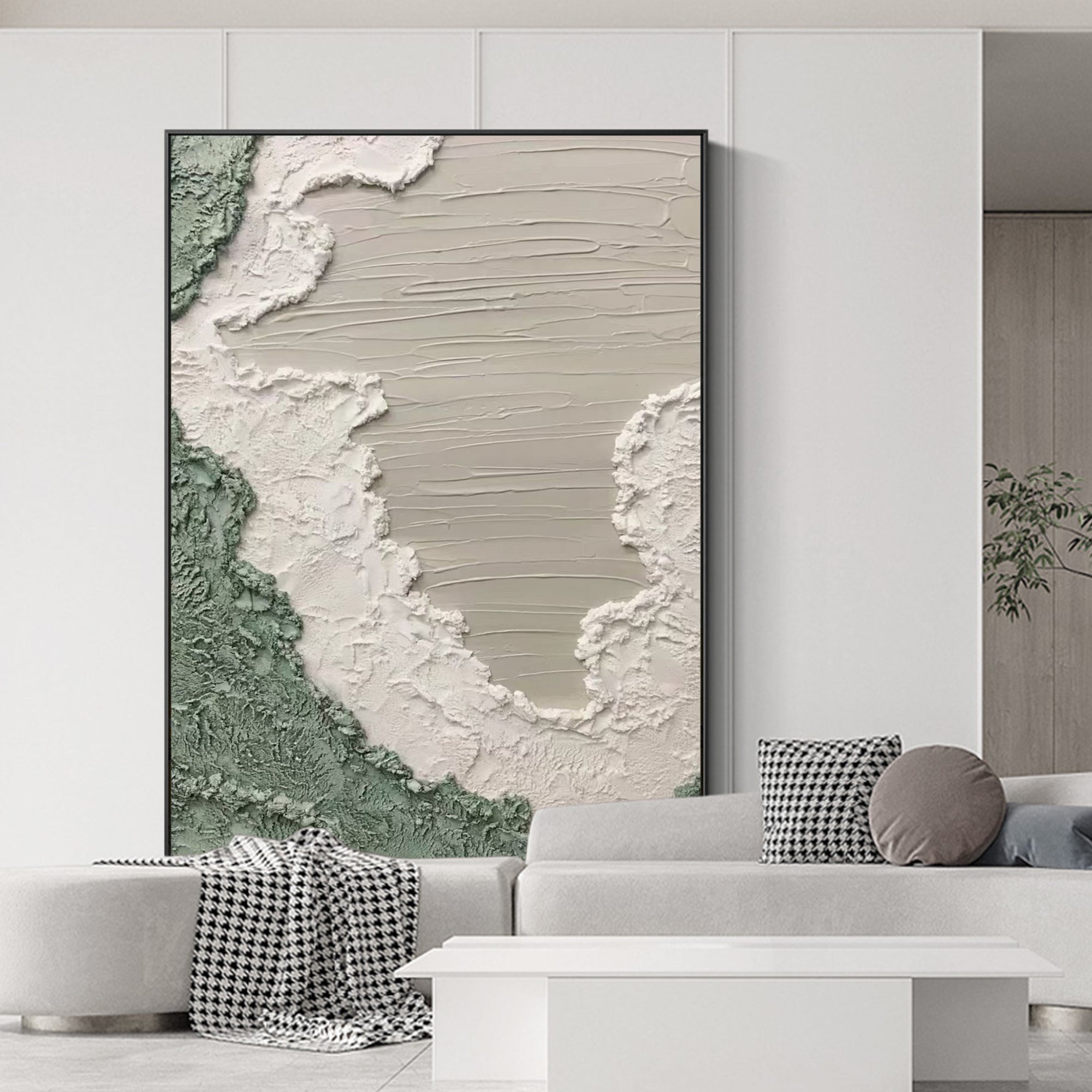 Ocean Waves Textured Abstract Painting