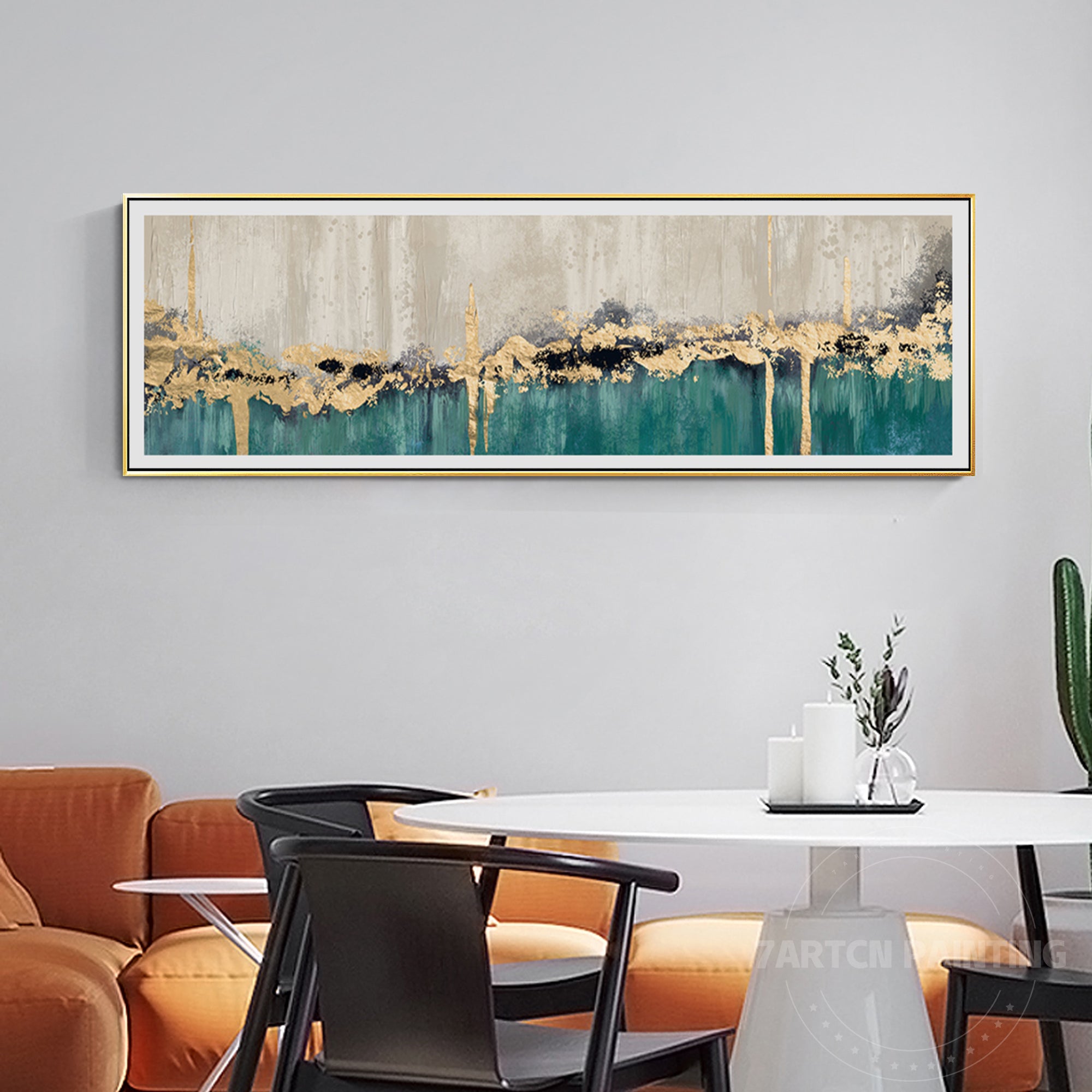 Modern Abstract Oil Painting Long Horizontal Art