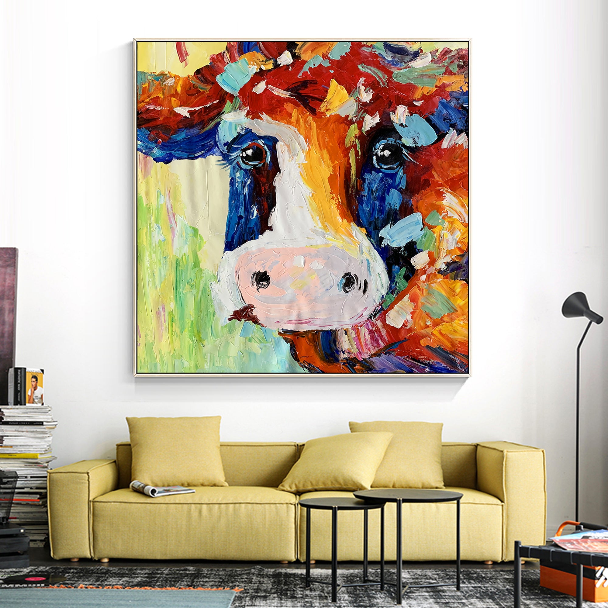 Colorful Cute Cow Painting/cow painting