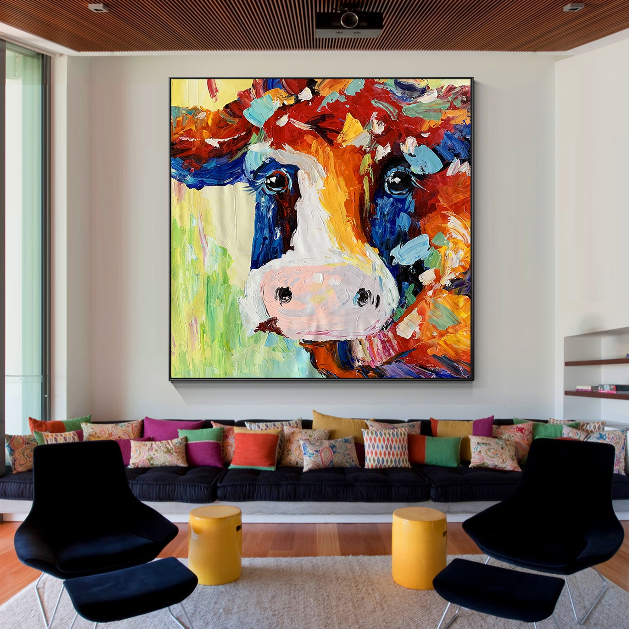 Colorful Cute Cow Painting/cow painting