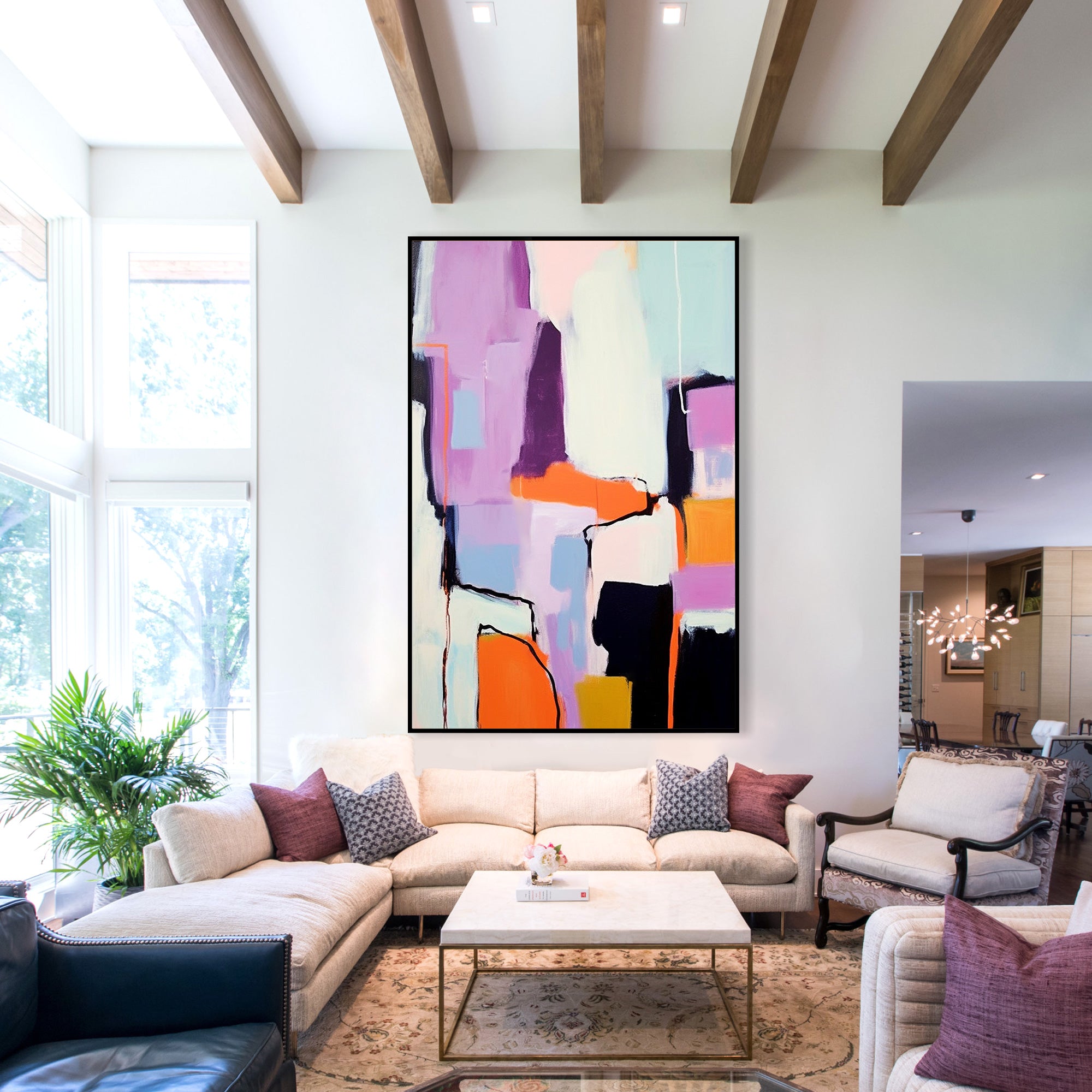 Modern Geometric Oil Painting