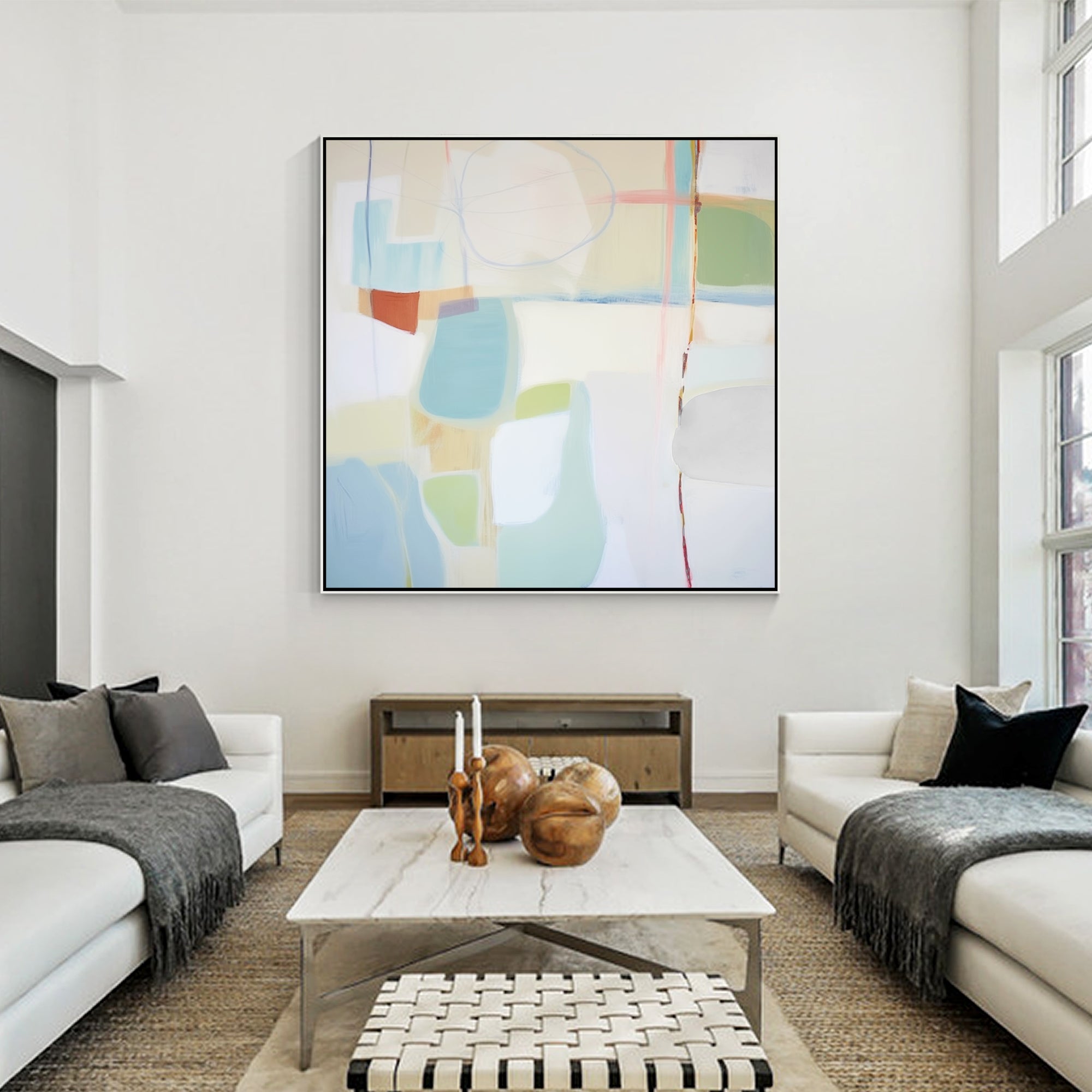 Modern Geometric Oil Painting