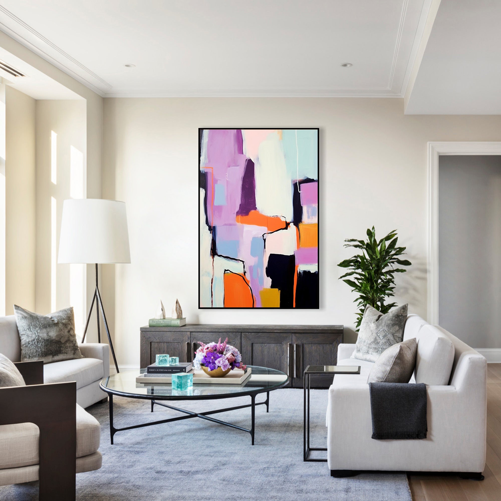 Modern Geometric Oil Painting