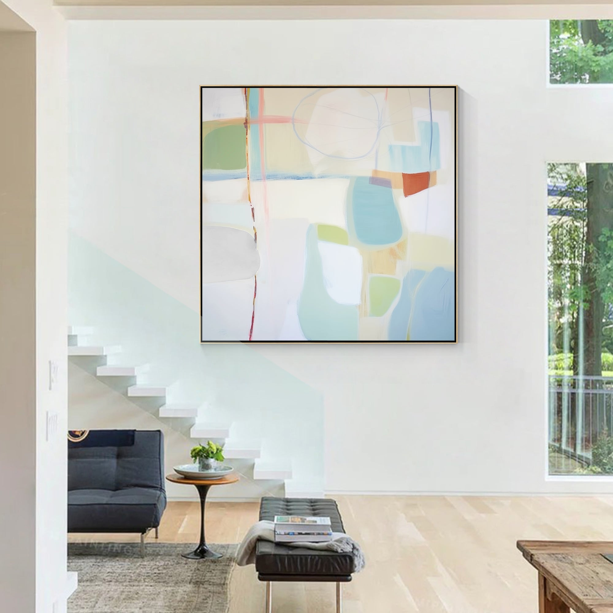 Modern Geometric Oil Painting