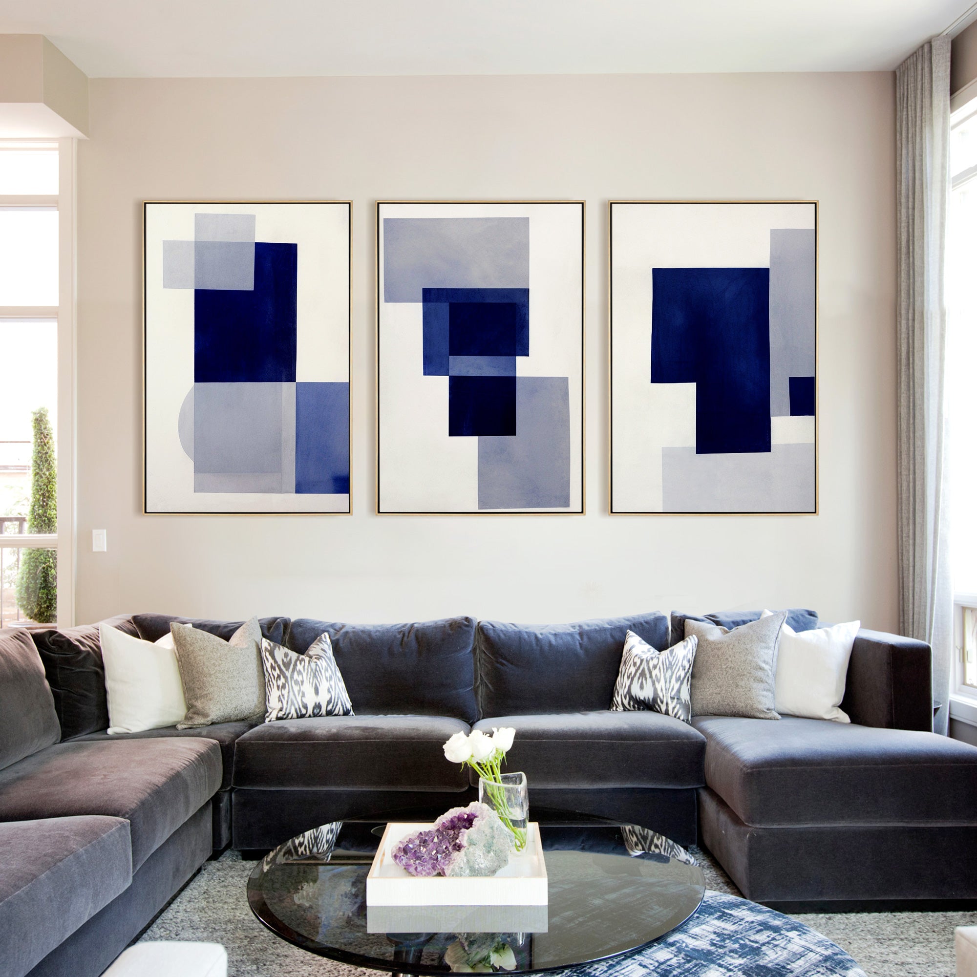 Modern Geometric Oil Painting