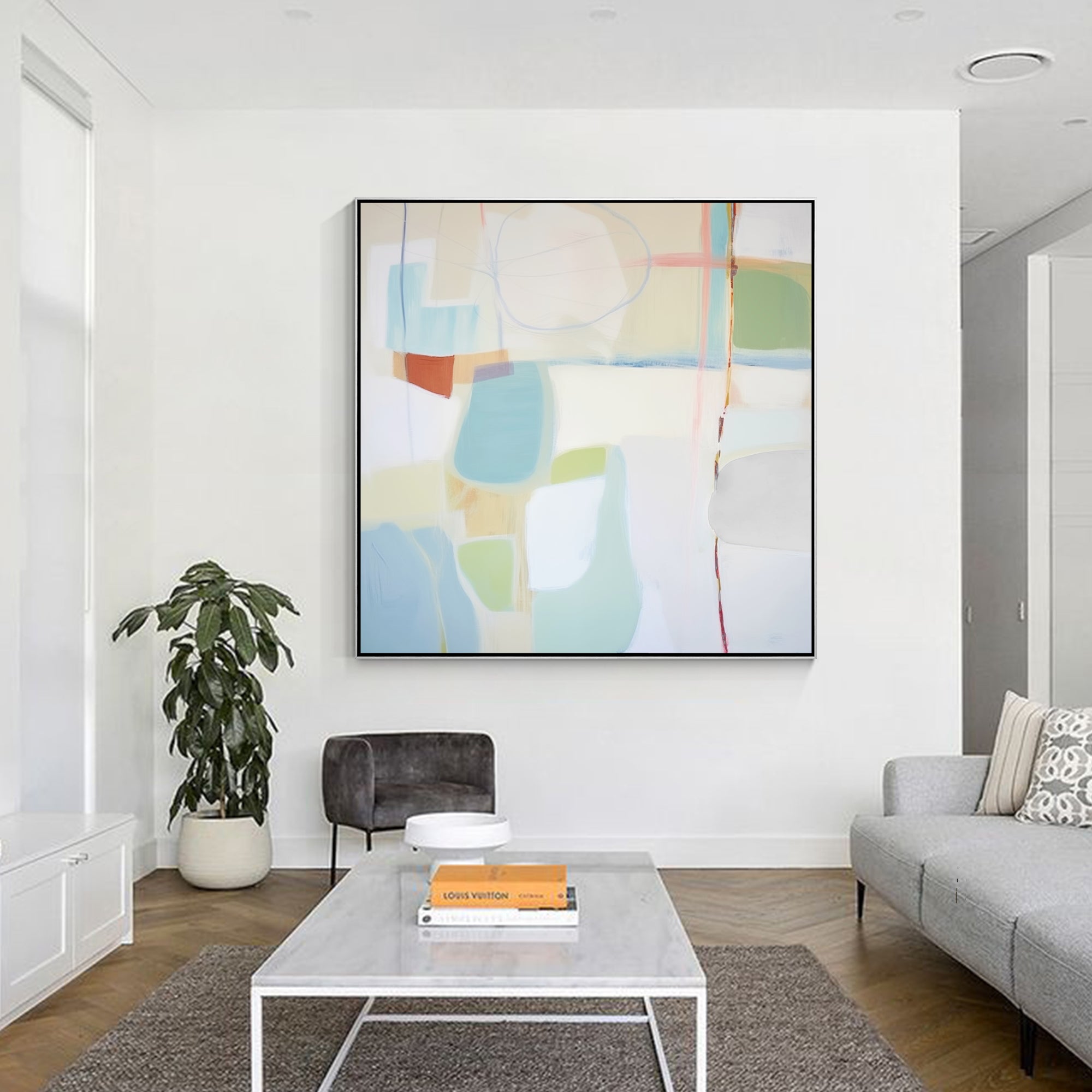 Modern Geometric Oil Painting