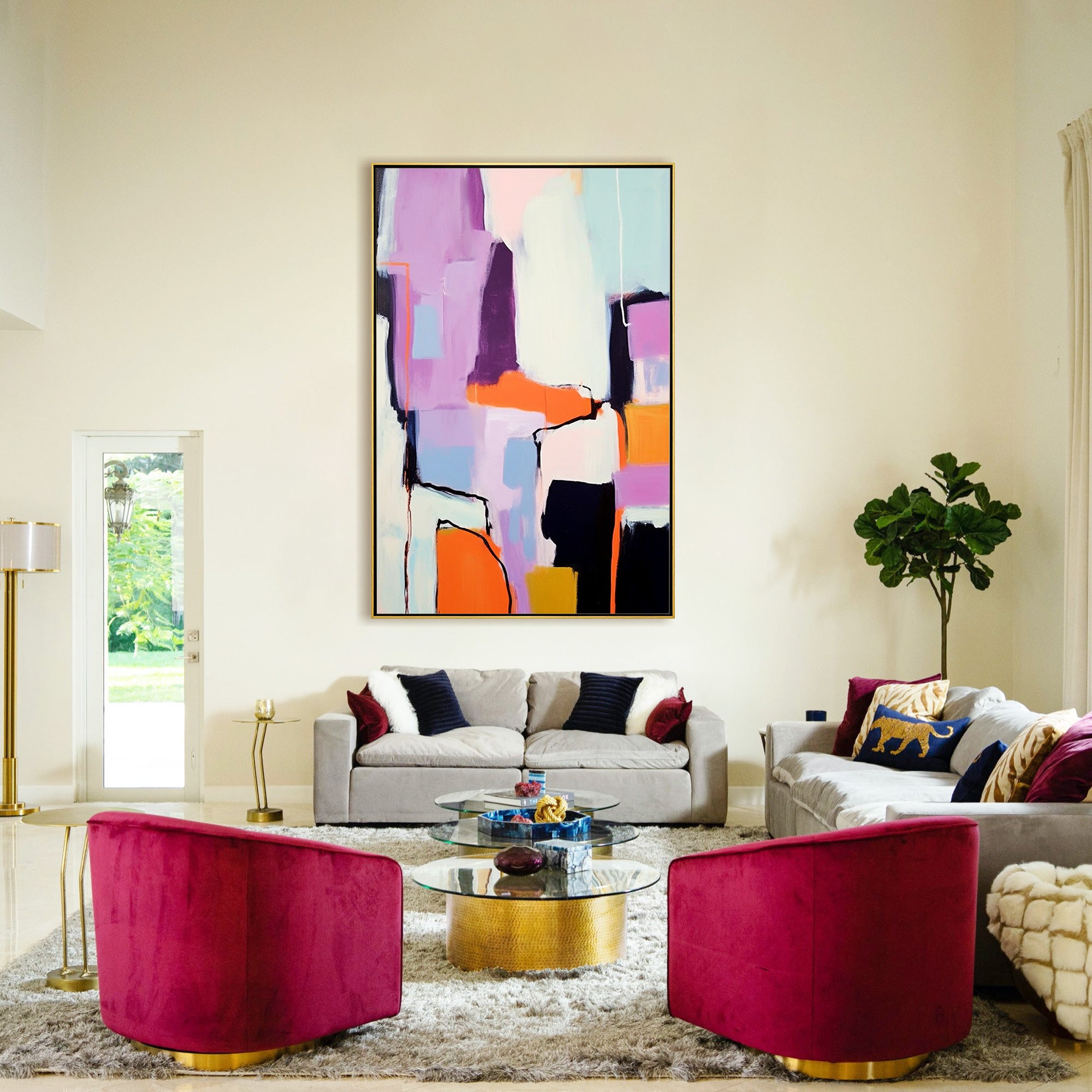 Modern Geometric Oil Painting