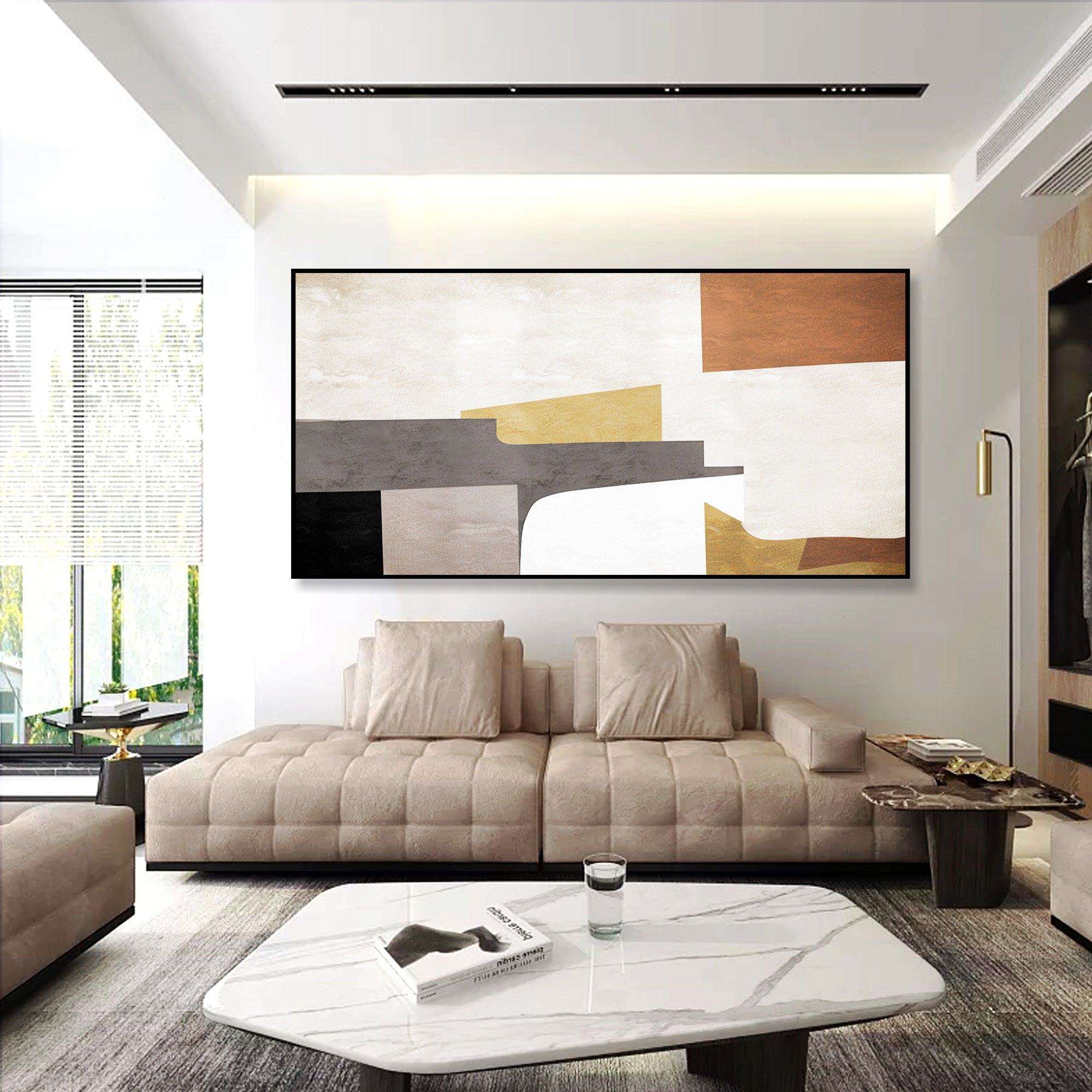 Modern Geometric Oil Painting