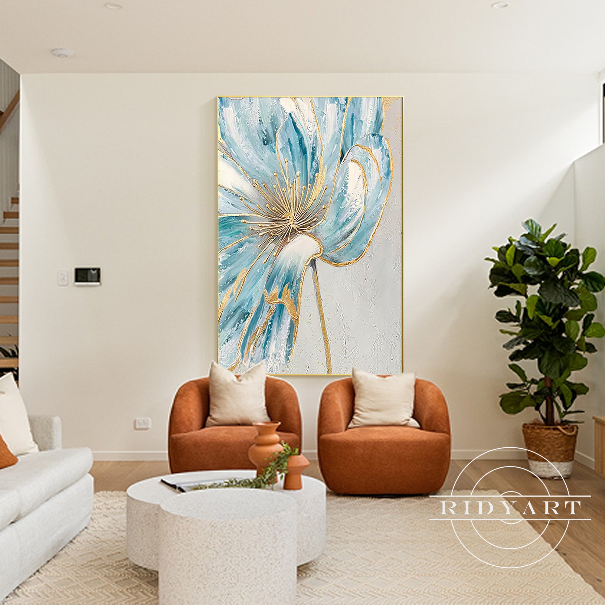 Elegant floral oil painting for décor