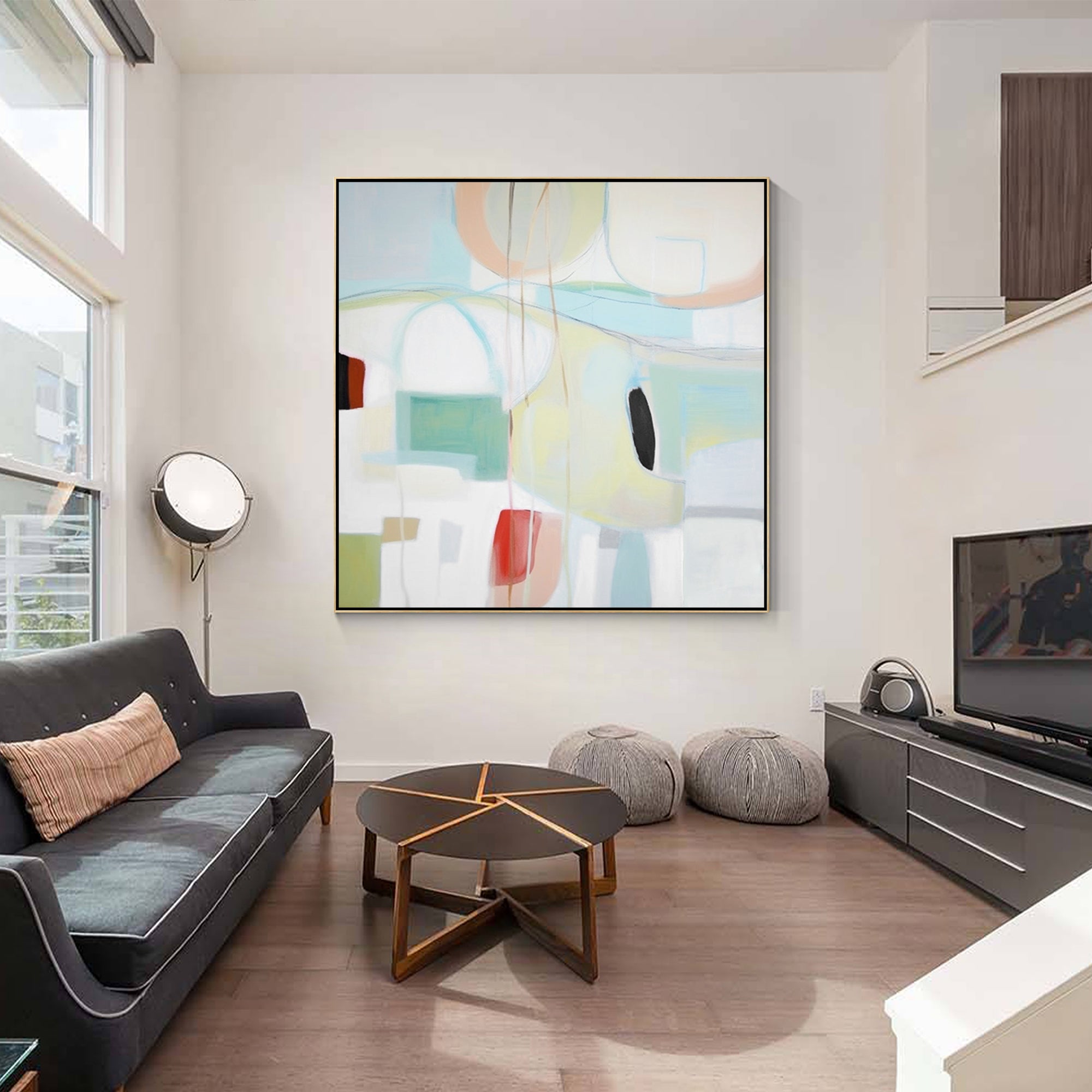 Modern Geometric Oil Painting