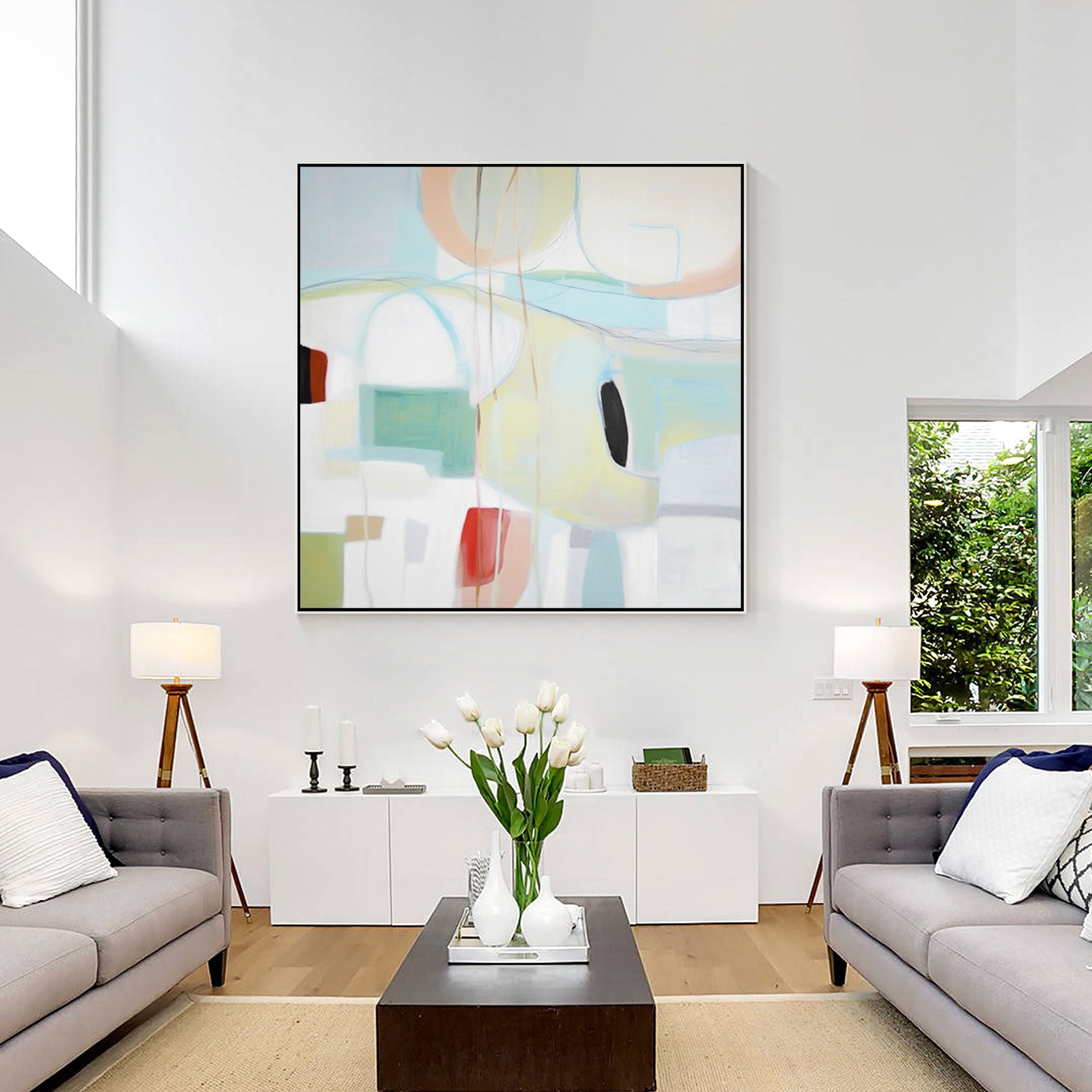 Modern Geometric Oil Painting