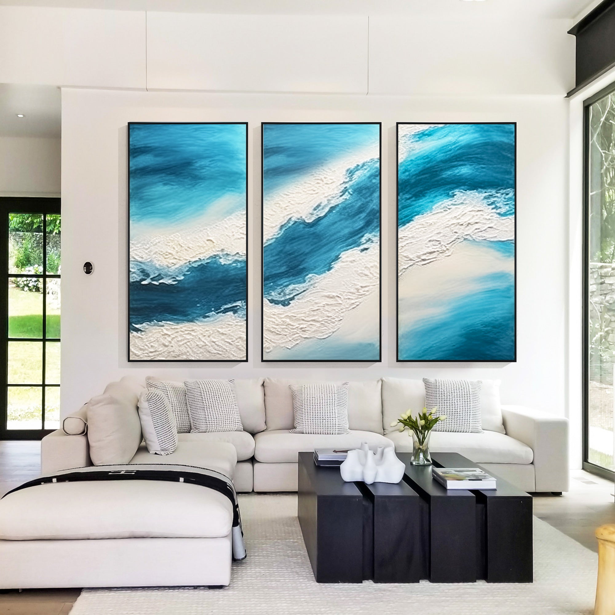 Modern abstract seascape  texture oil  painting