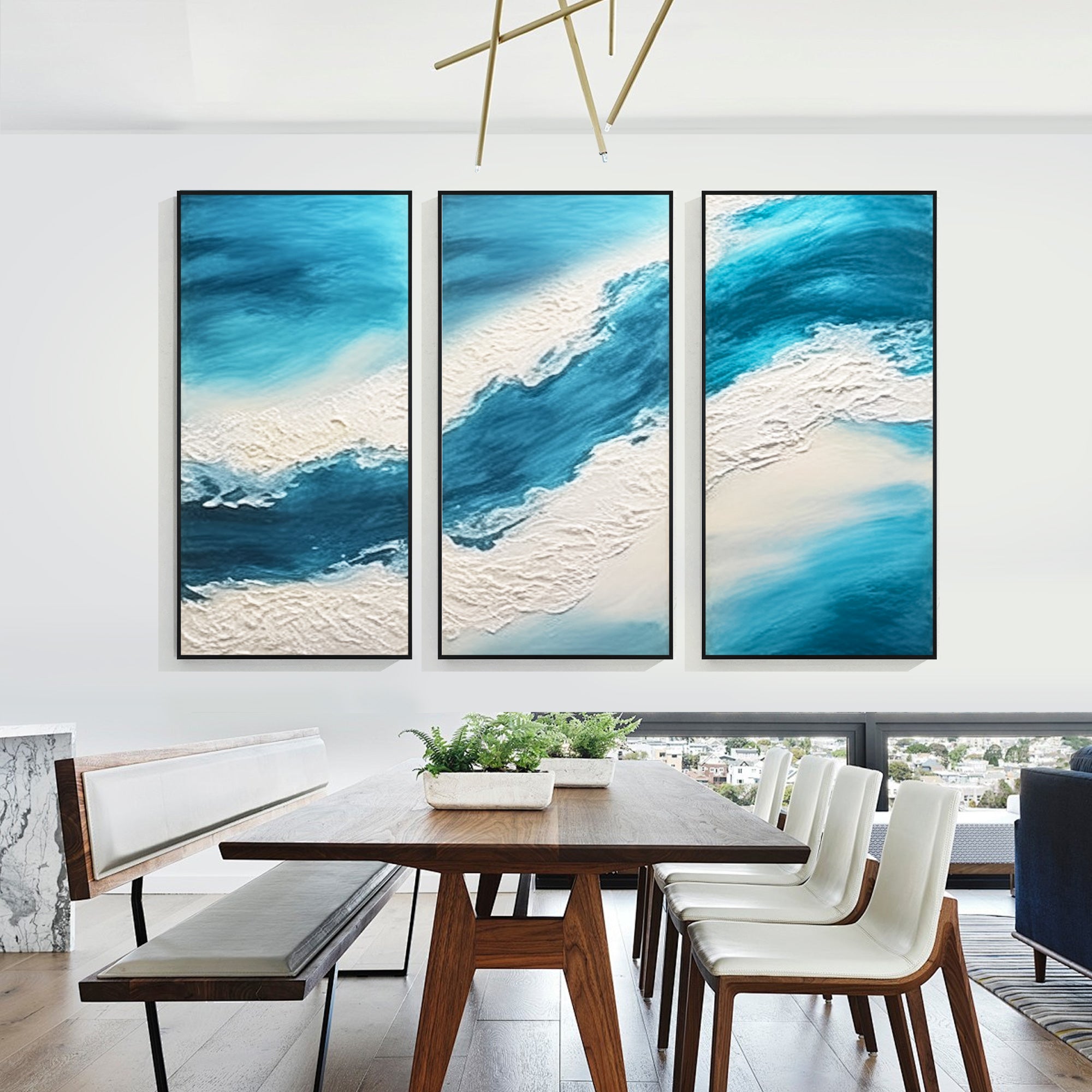 Modern abstract seascape  texture oil  painting