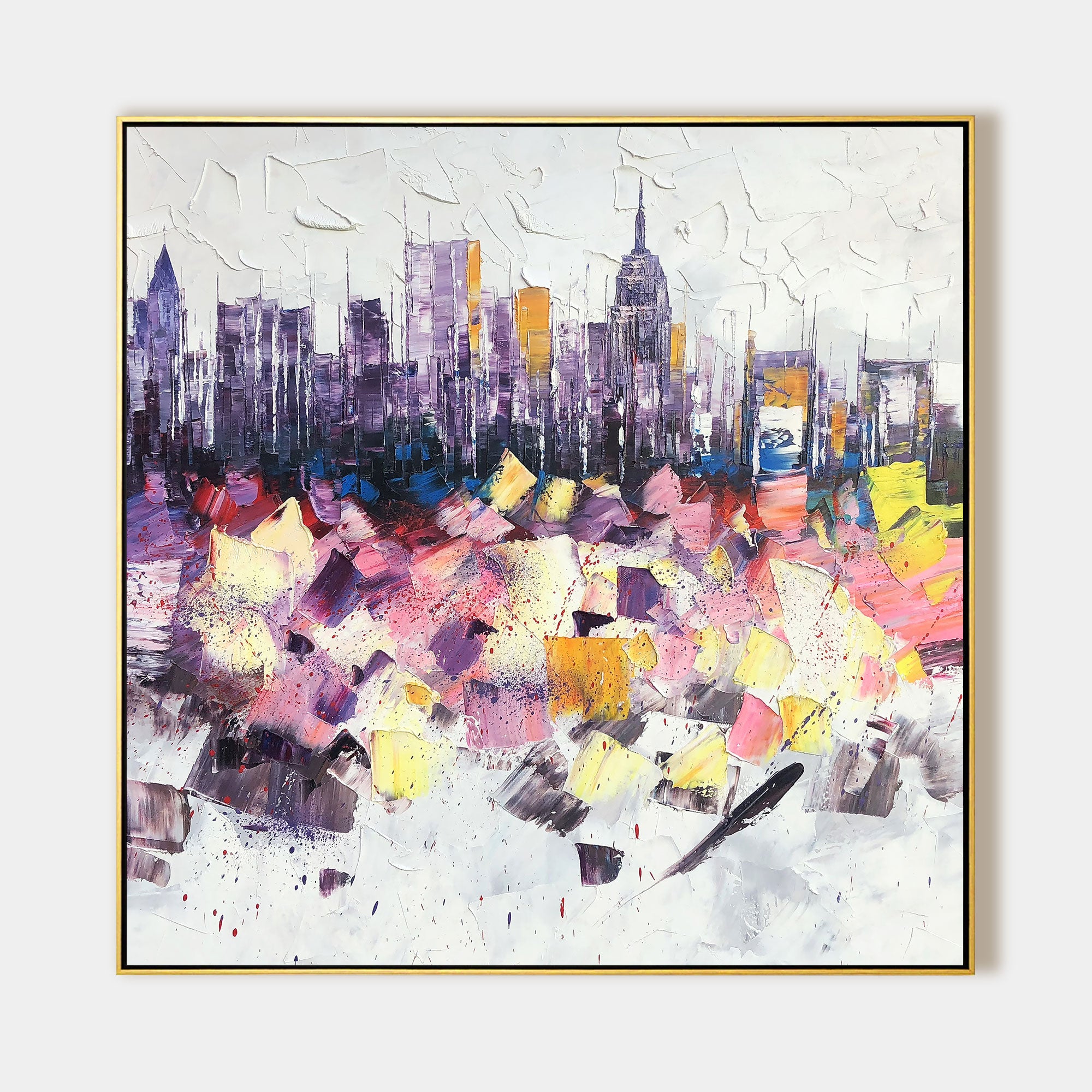 New York  skyline  oil painting