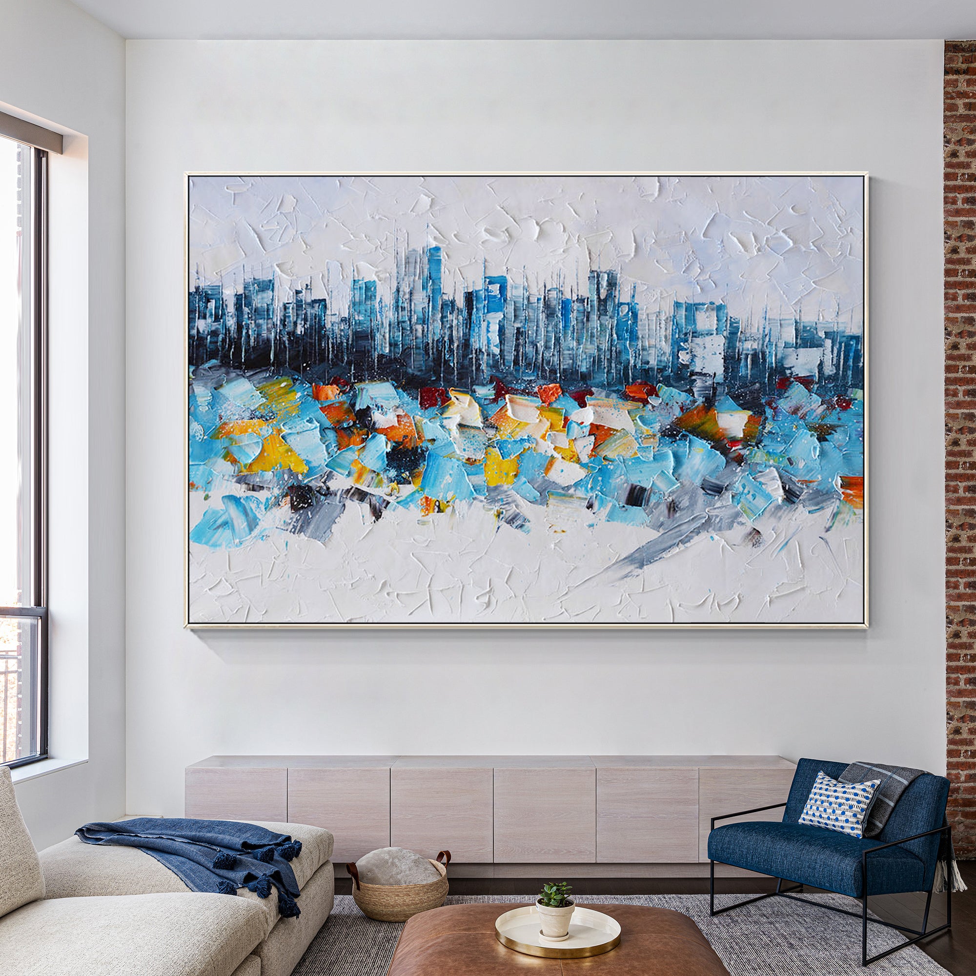 New york skyline oil painting