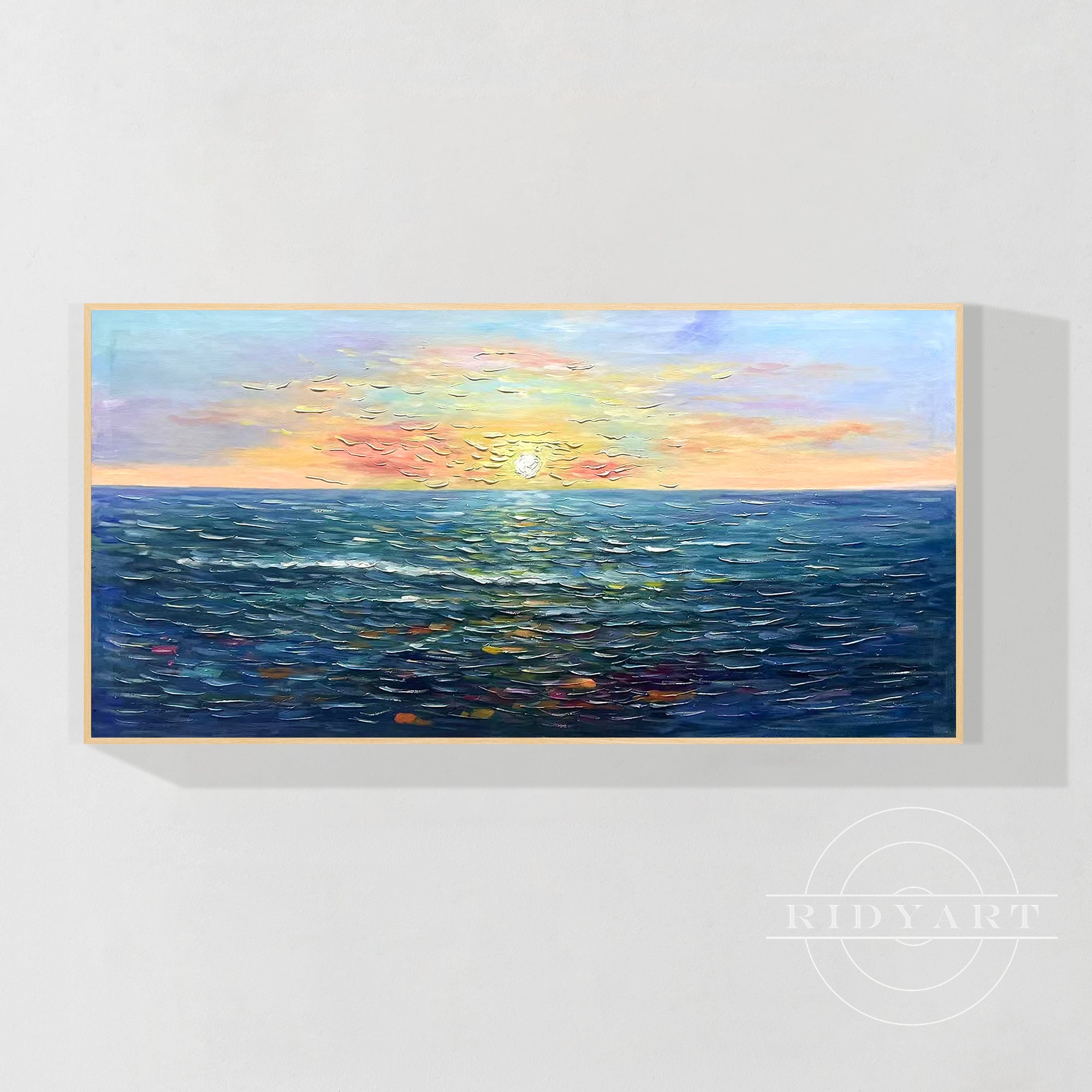 Wandkunst „Gold Mountain“ in Marineblau