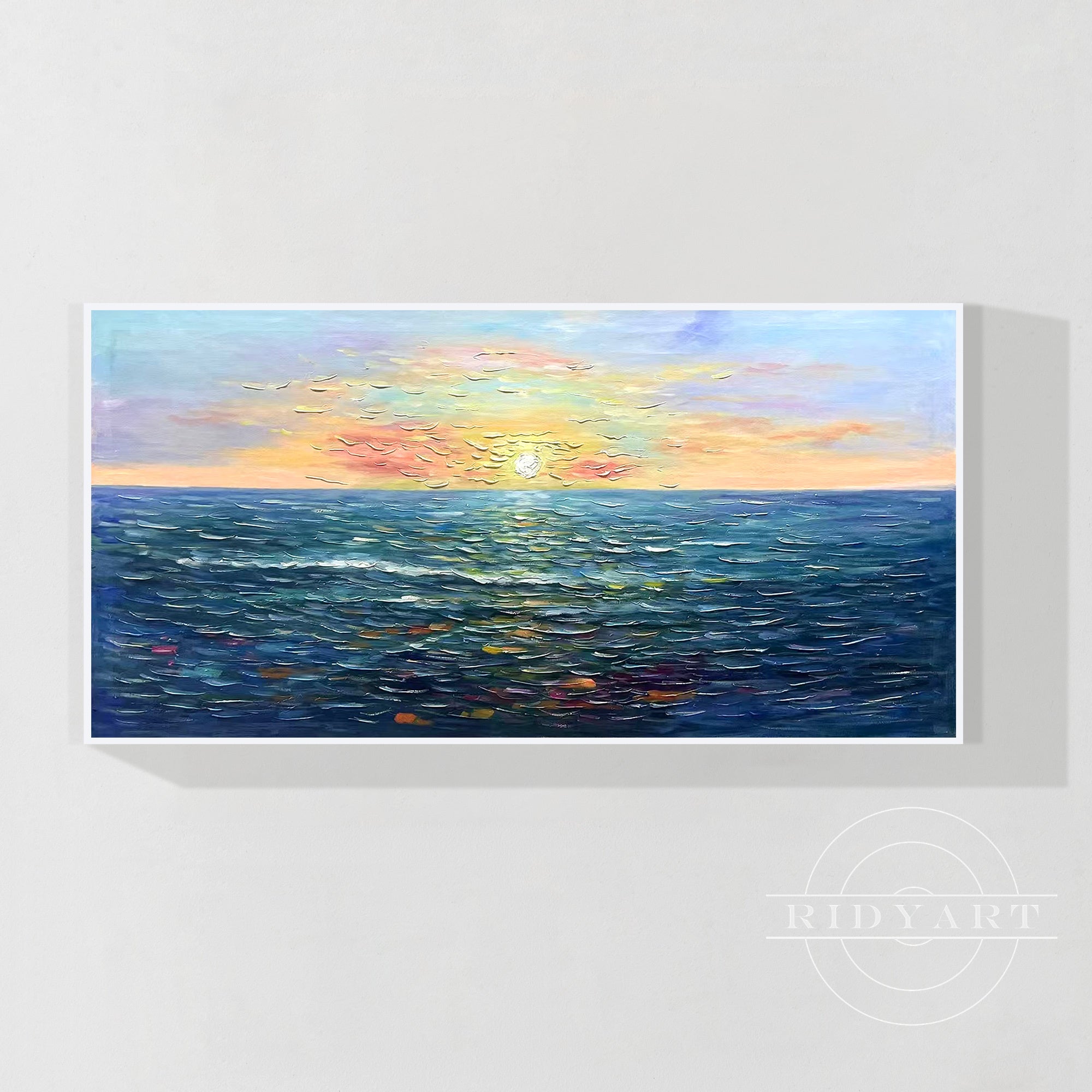 Wandkunst „Gold Mountain“ in Marineblau