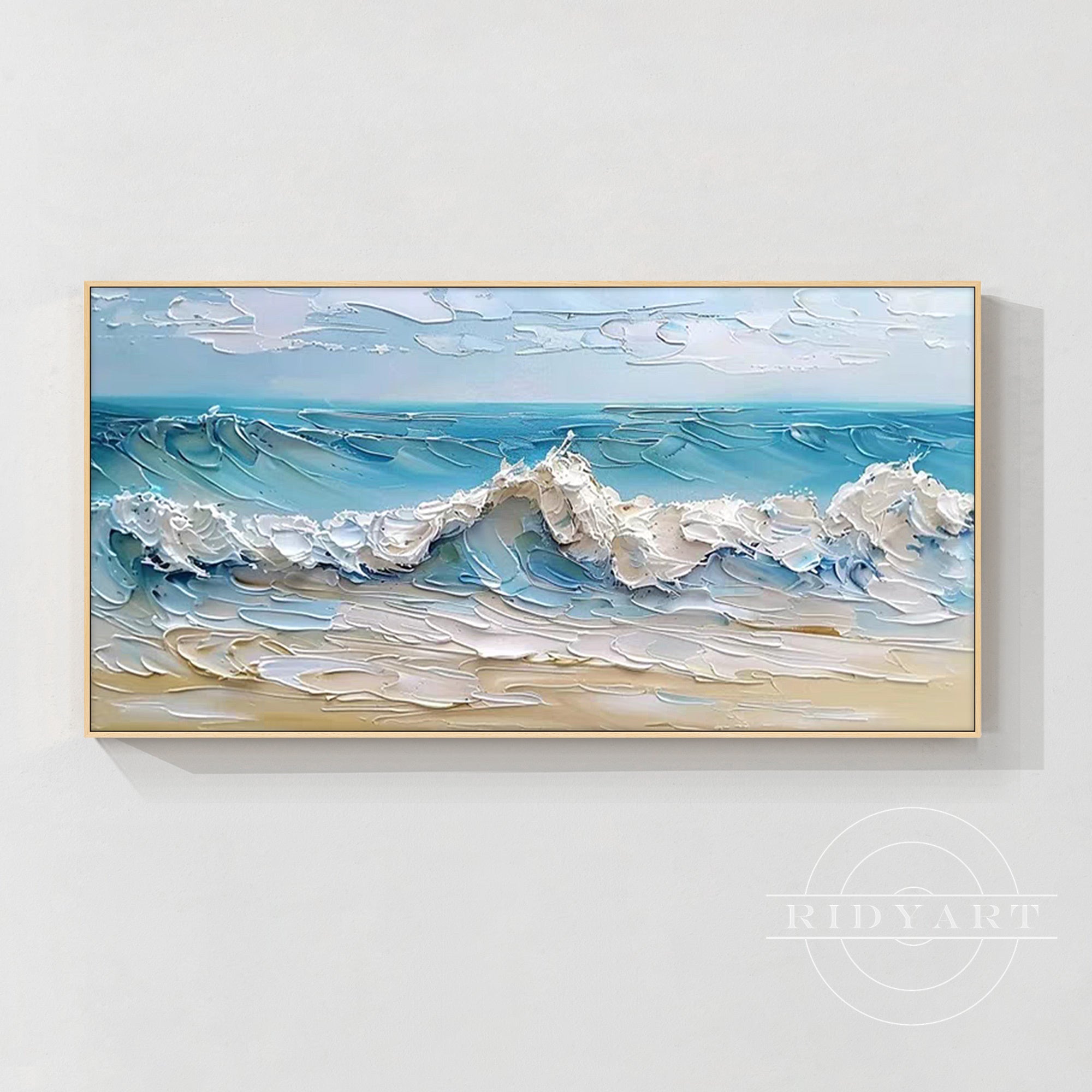 Wandkunst „Gold Mountain“ in Marineblau