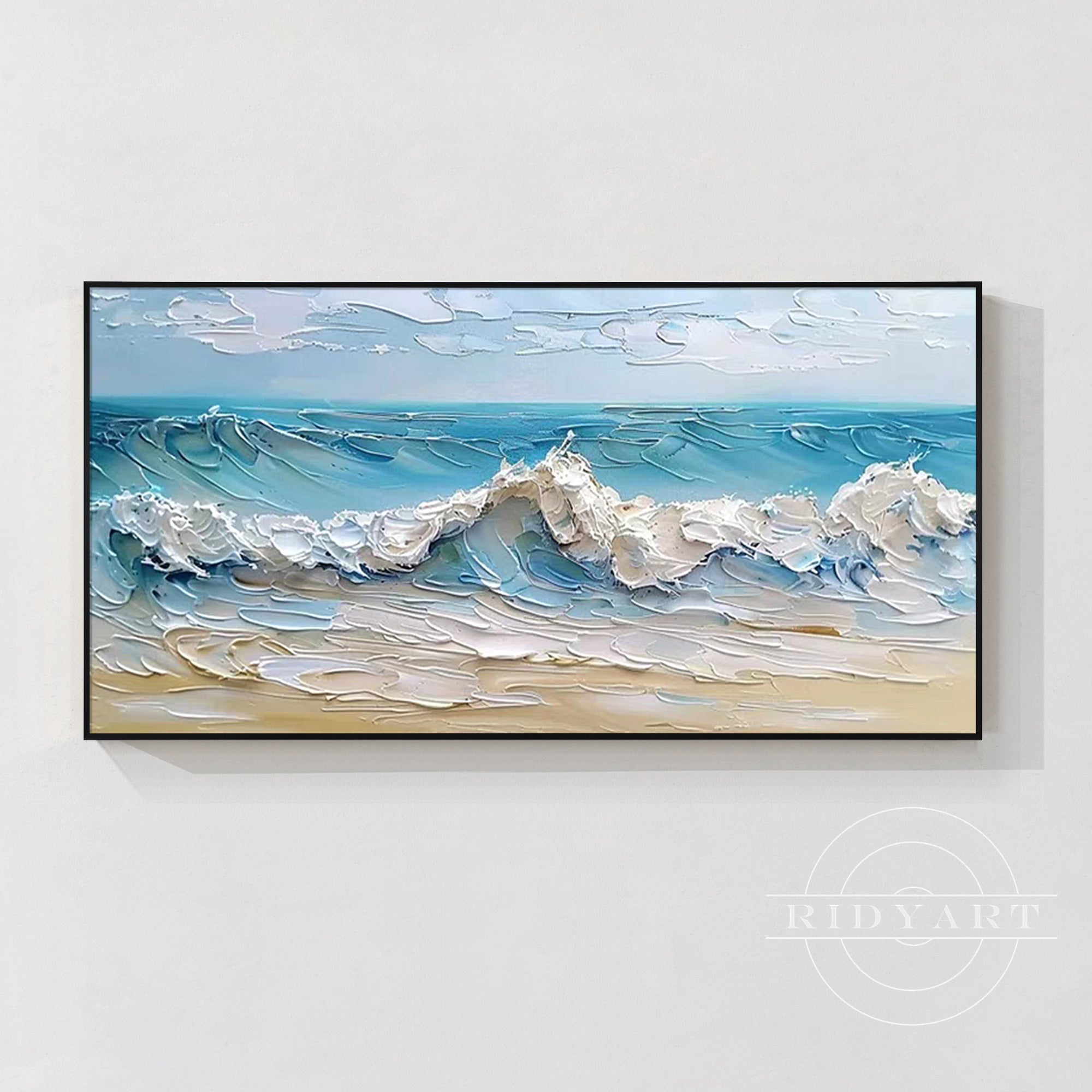 Wandkunst „Gold Mountain“ in Marineblau
