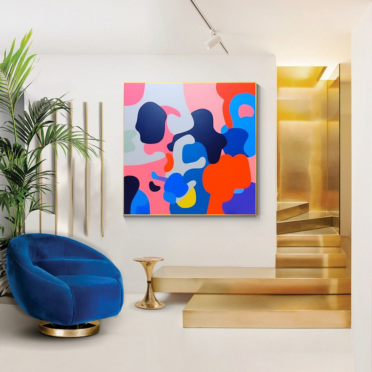 Colorful Organic Shape Pop Art Painting