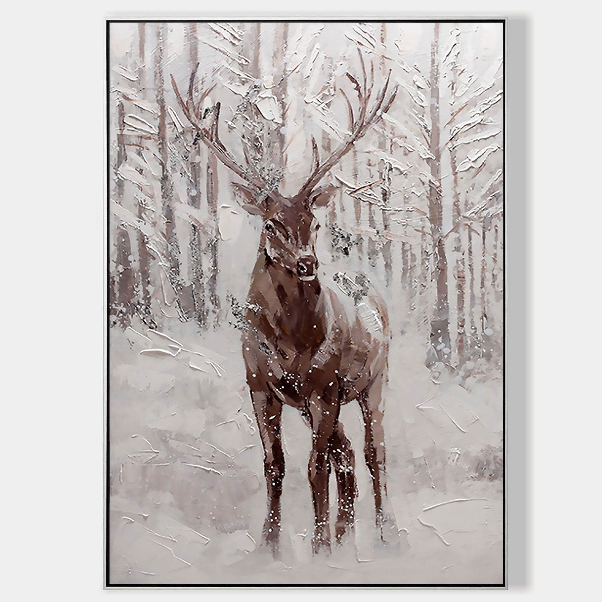 Original and Hand-painted Stag Canvas Wall Art