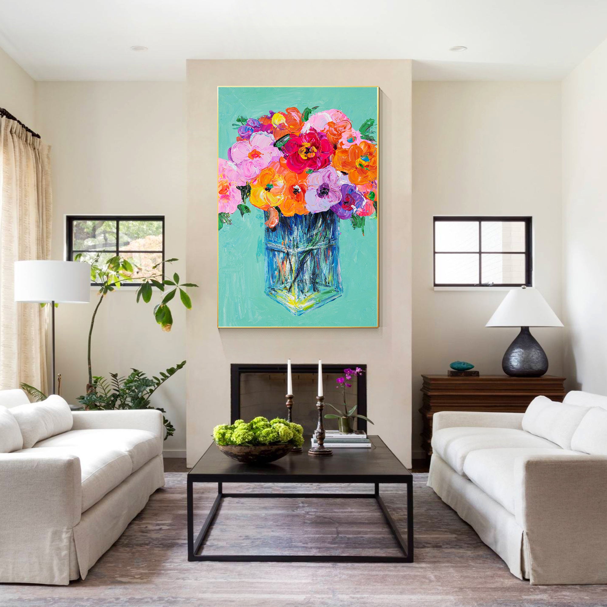 Colorful Abstract Floral Painting