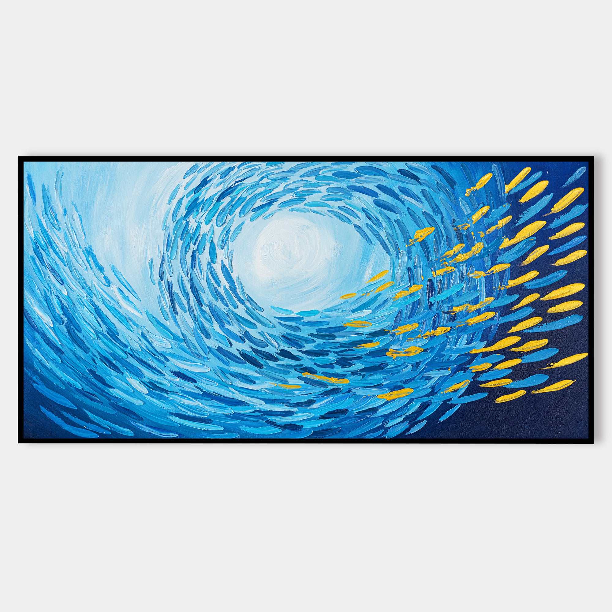 Original Blue School Of Fish Painting