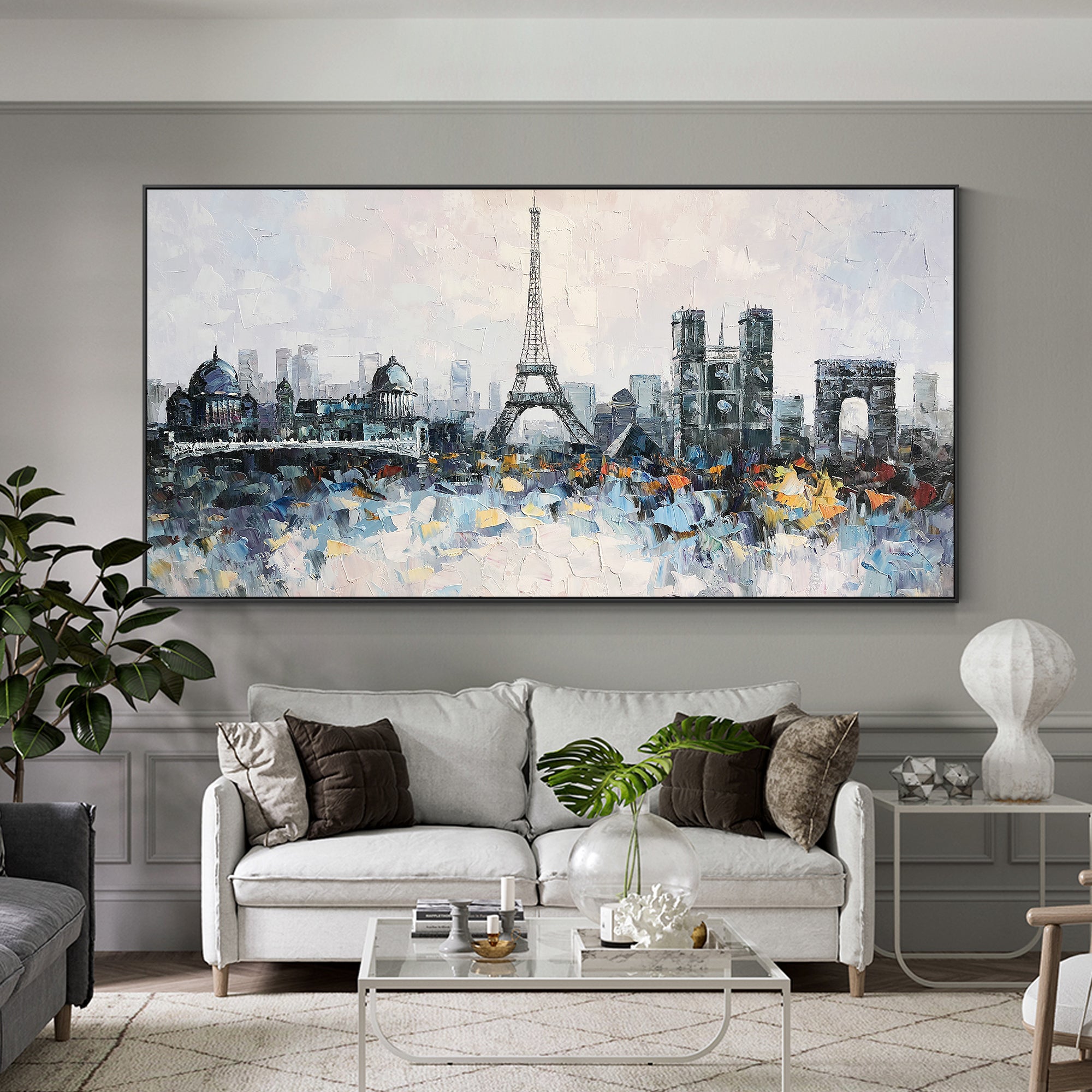 Eiffel Tower cityscape skyline  Painting