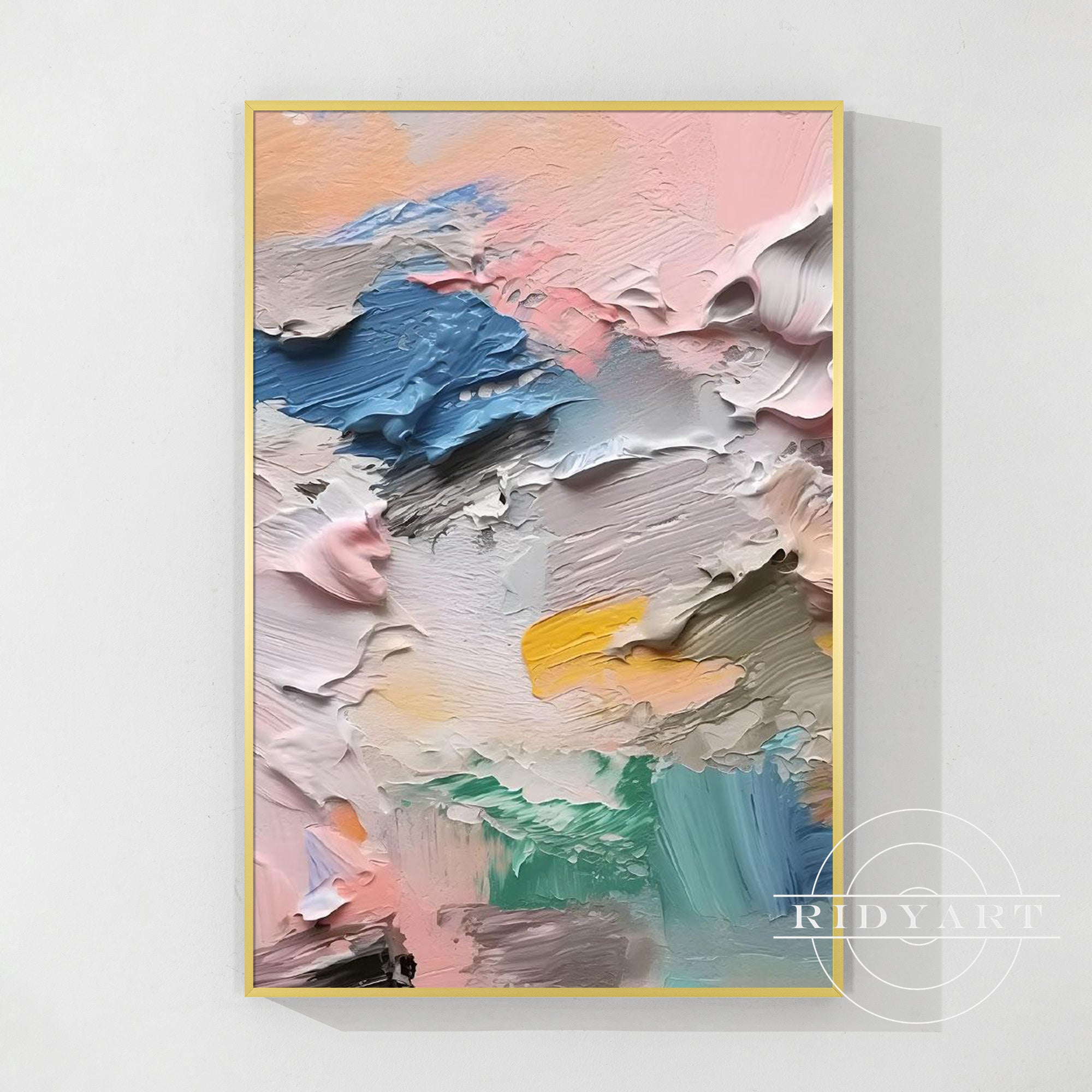 Elegant pastel abstract wall art on canvas for modern interiors