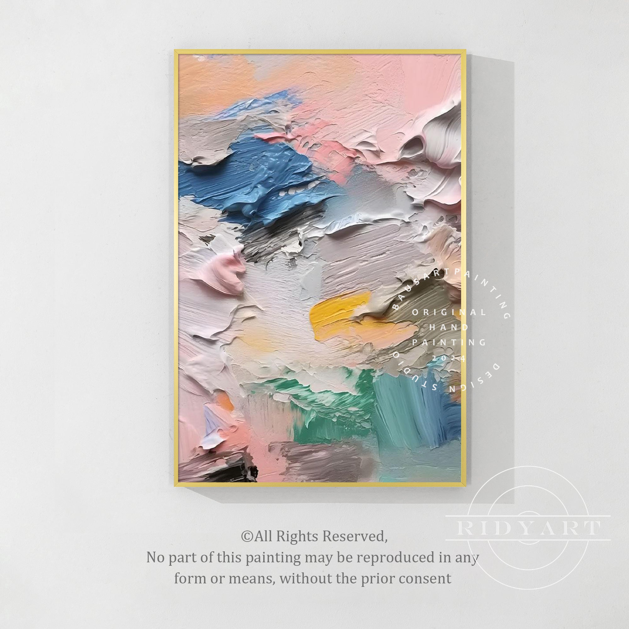 Elegant pastel abstract wall art on canvas for modern interiors